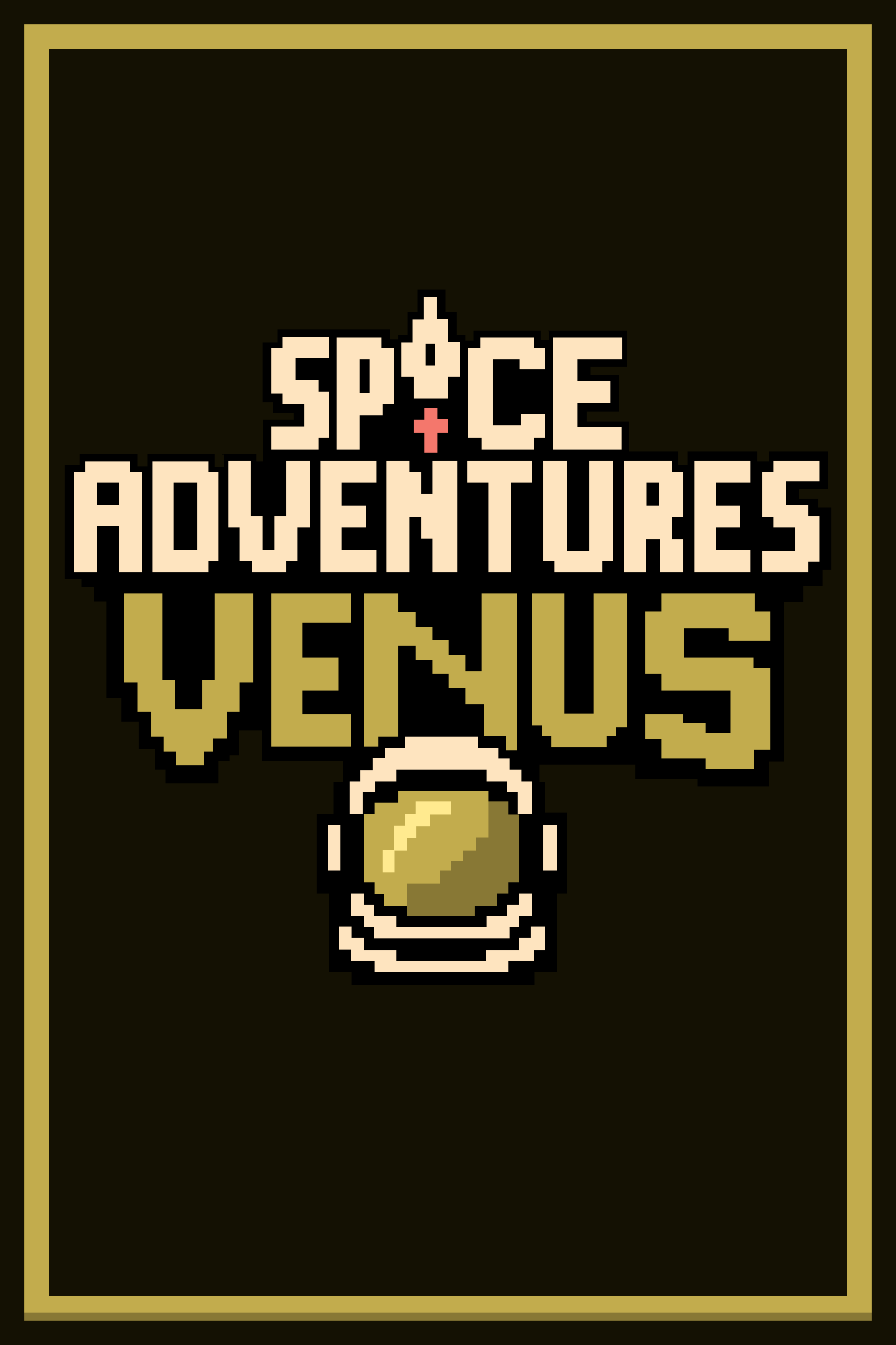 Space Adventure : Venus 垂直海報圖，展現了遊戲的復古科幻風格