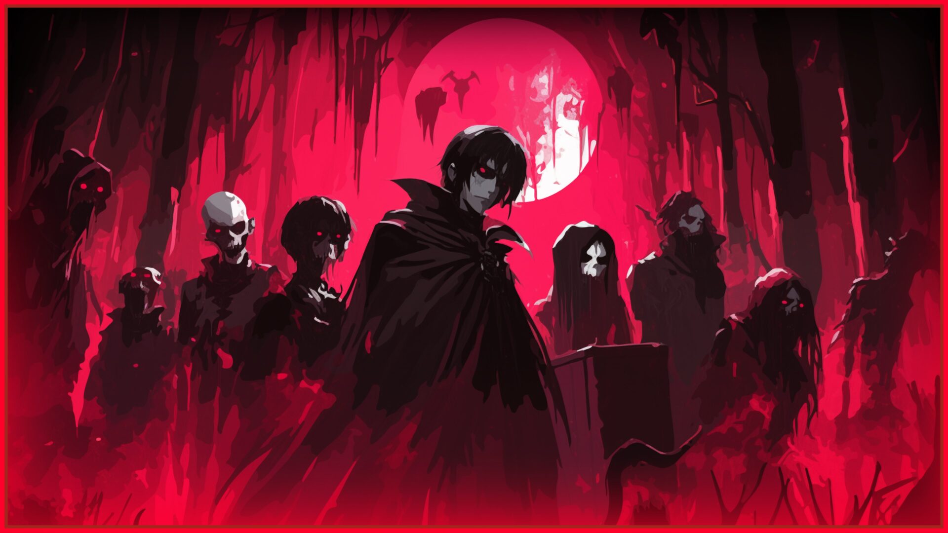 Night Swarm 遊戲主視覺圖，展現吸血鬼領主的黑暗氣勢