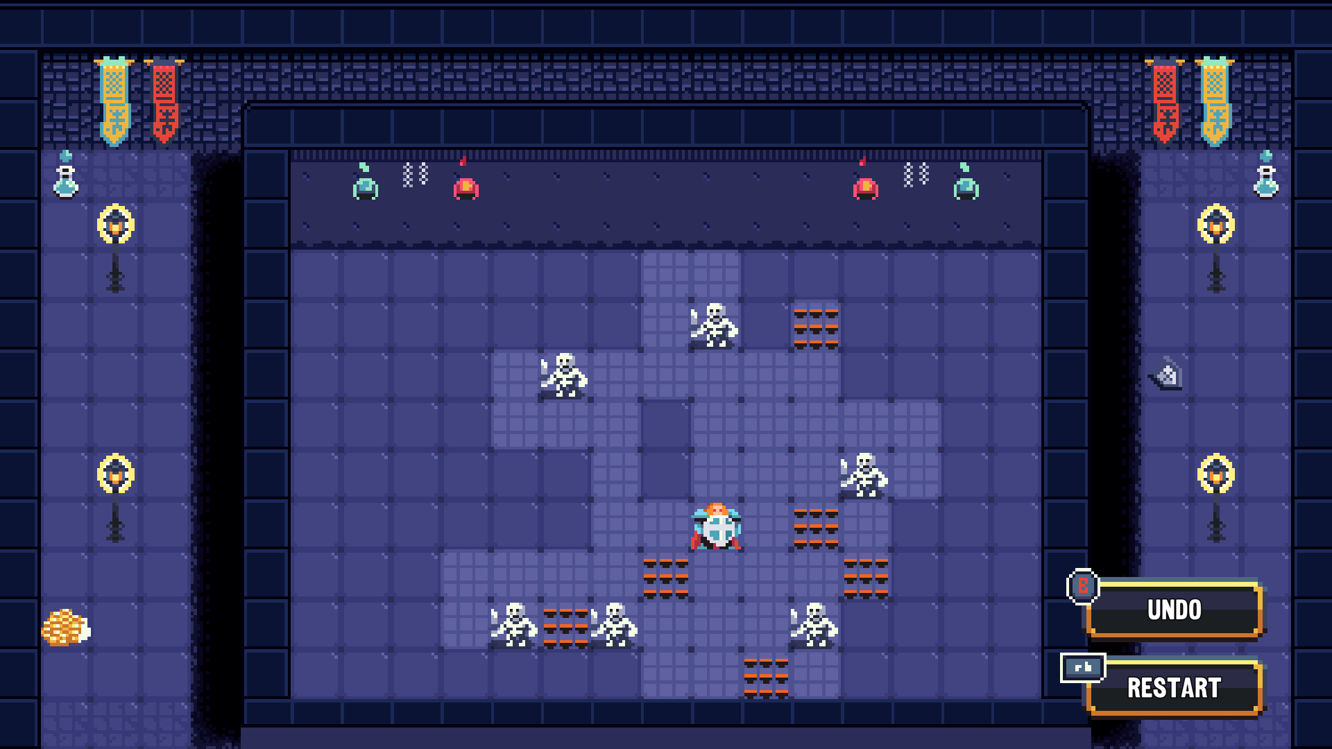 Sanctum Push 遊戲截圖,展示遊戲後期的複雜關卡