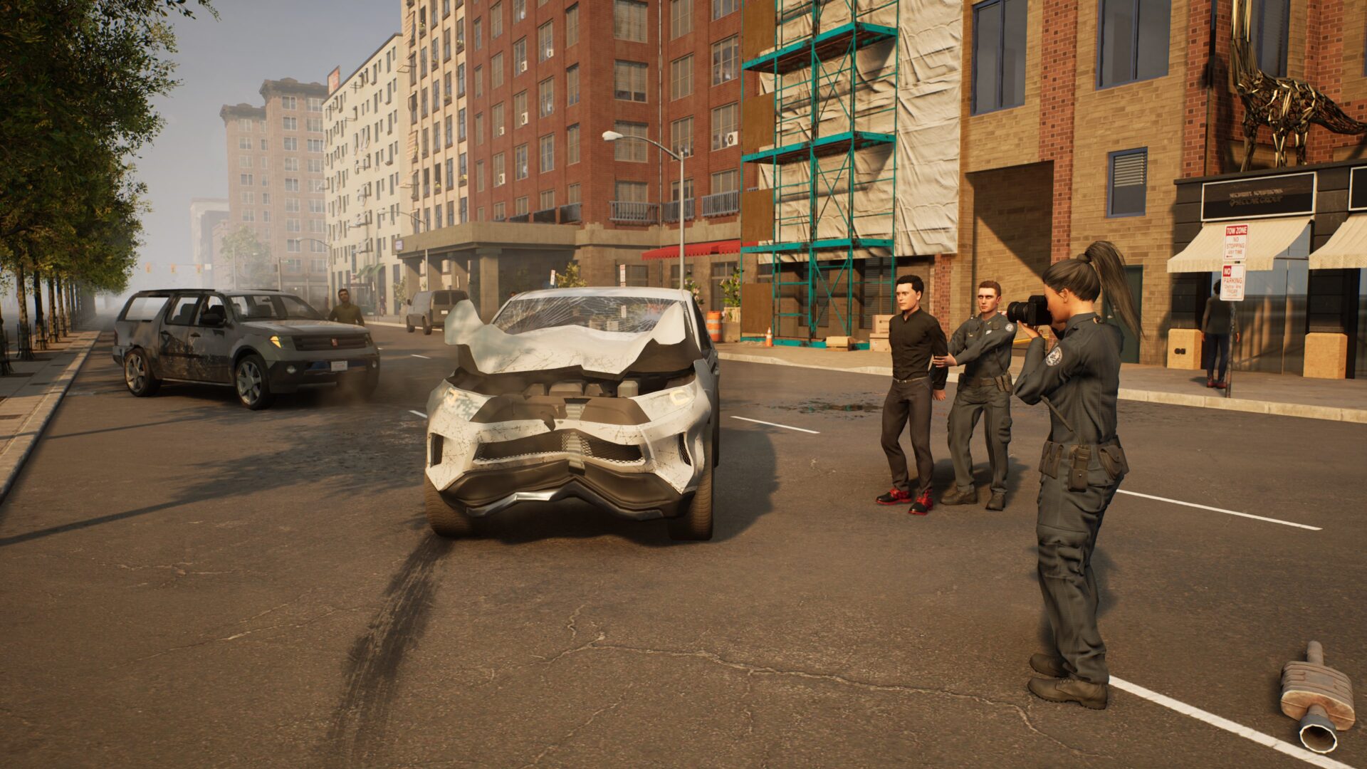 消防隊員合力撲滅大火