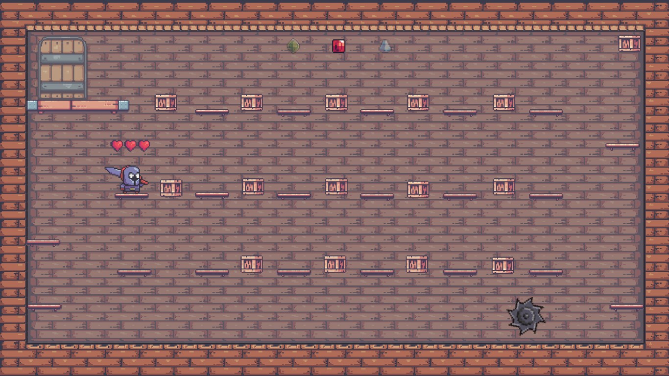 玩家需要躲避旋轉鋸片與尖刺