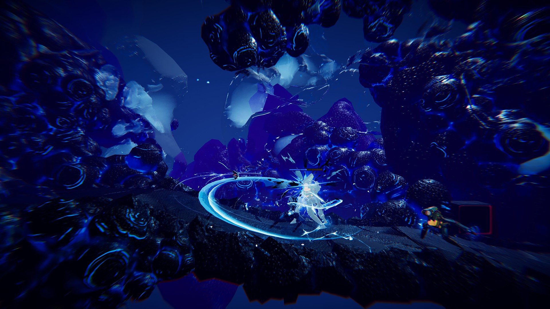 與巨型 Boss 對戰的震撼場面，光影效果十分出色。