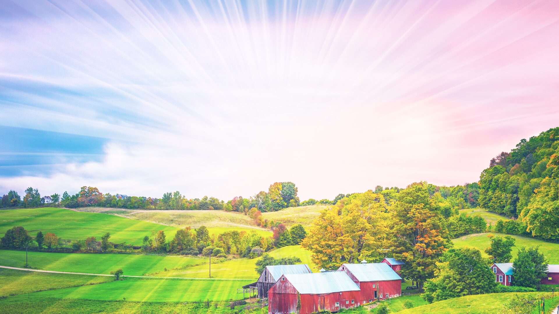 《尋找美國：心臟地帶 典藏版》遊戲主視覺圖，展現了美國中西部的自然風光與經典地標。