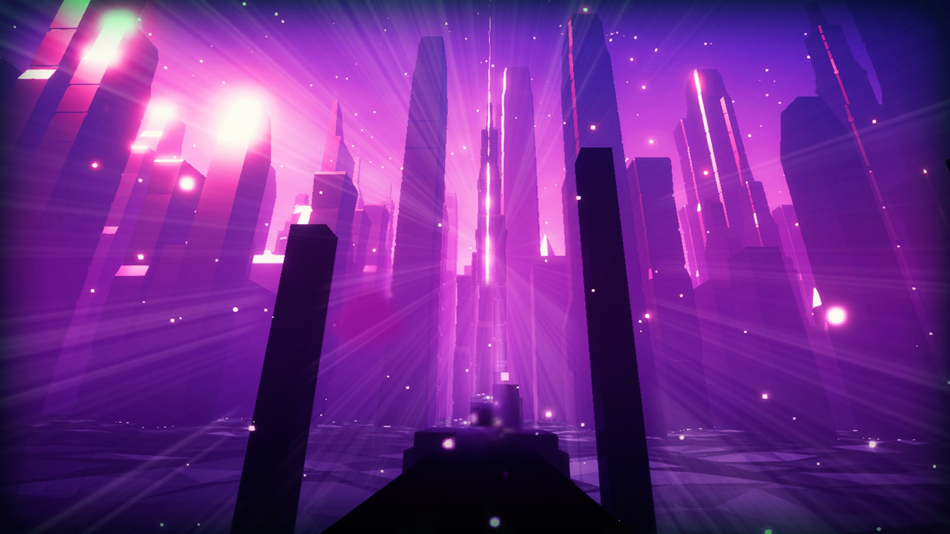 ASCENDANCE UNBOUND 遊戲主視覺圖,展現極簡主義與夢幻天空的場景。