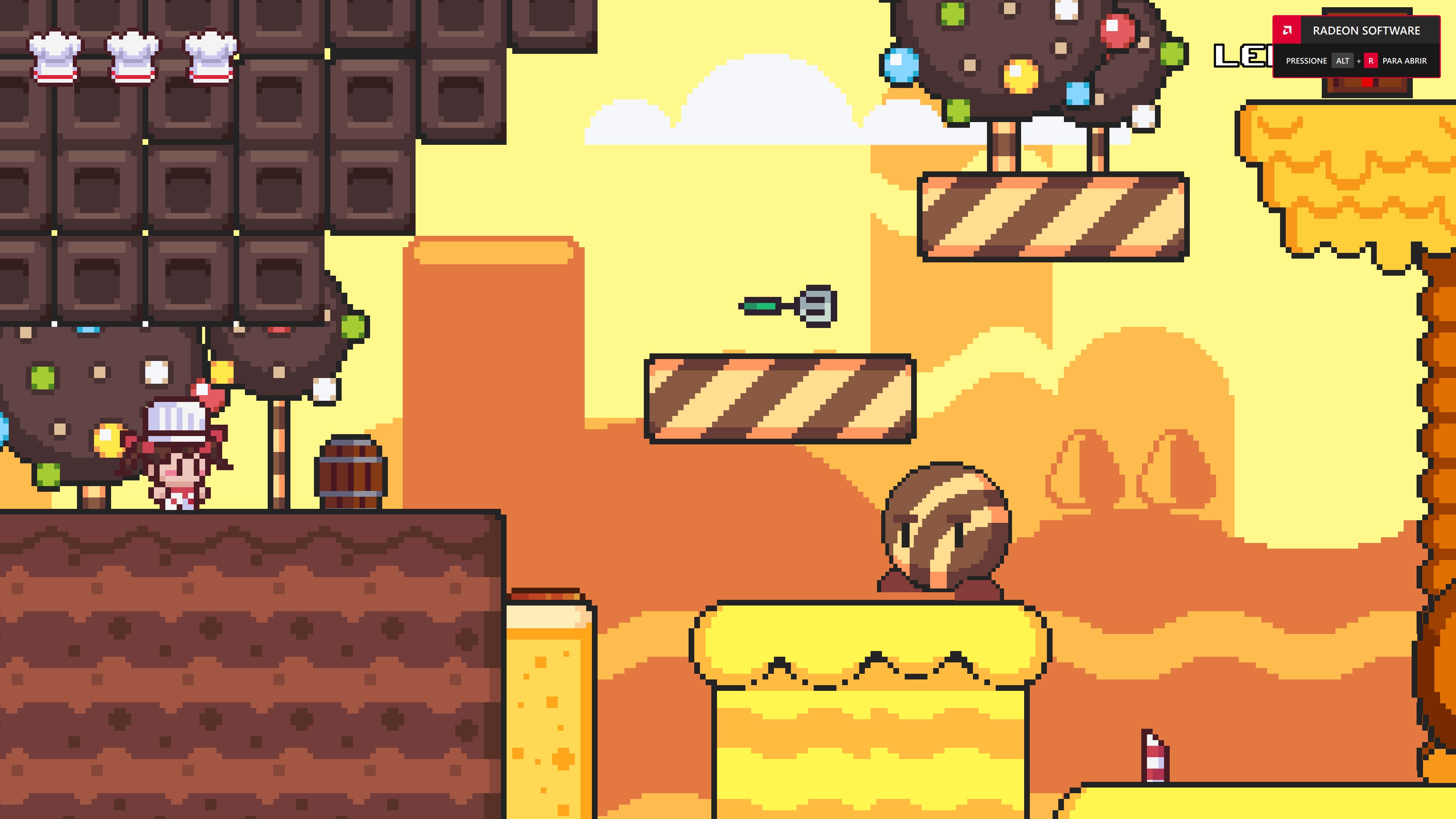 Sugarbound 2 戰鬥畫面，主角使用廚具攻擊敵人