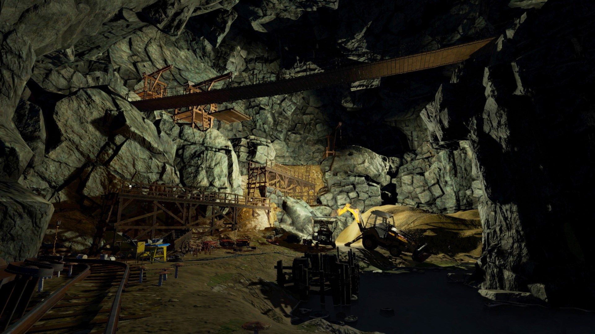 壯闊的礦場環境與天氣效果