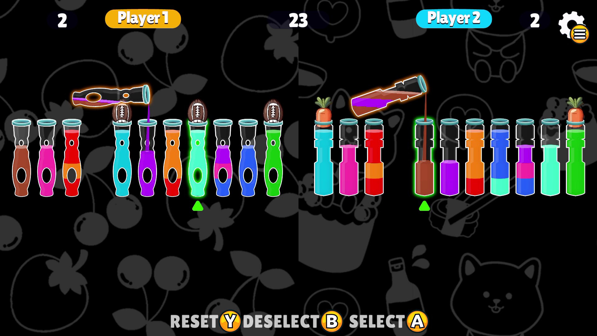 Color Water Sort 高難度關卡示意圖