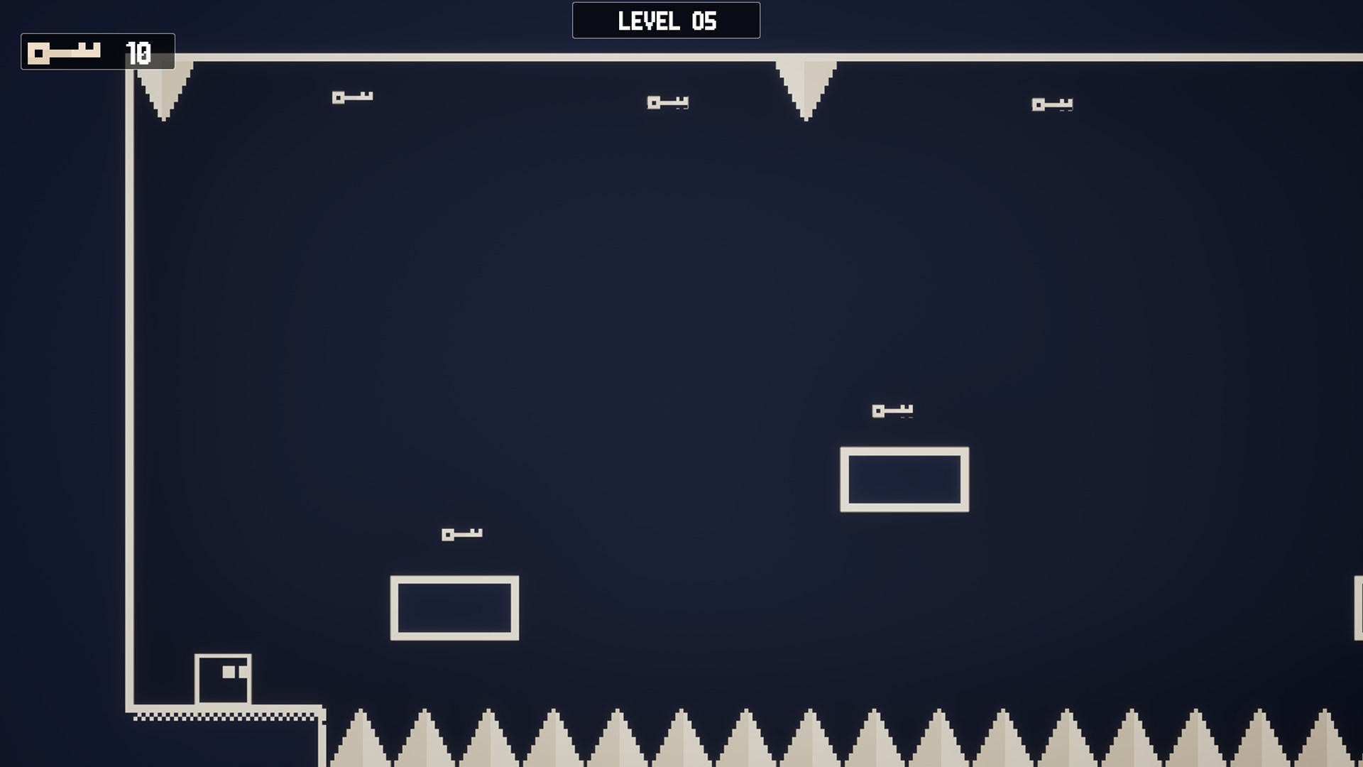 關卡中散落著鑰匙，收集它們是通關的關鍵。