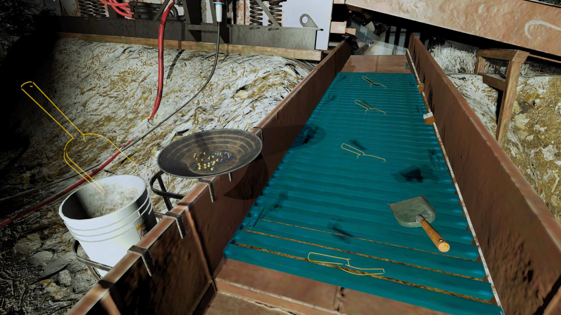 使用淘金盤篩選黃金