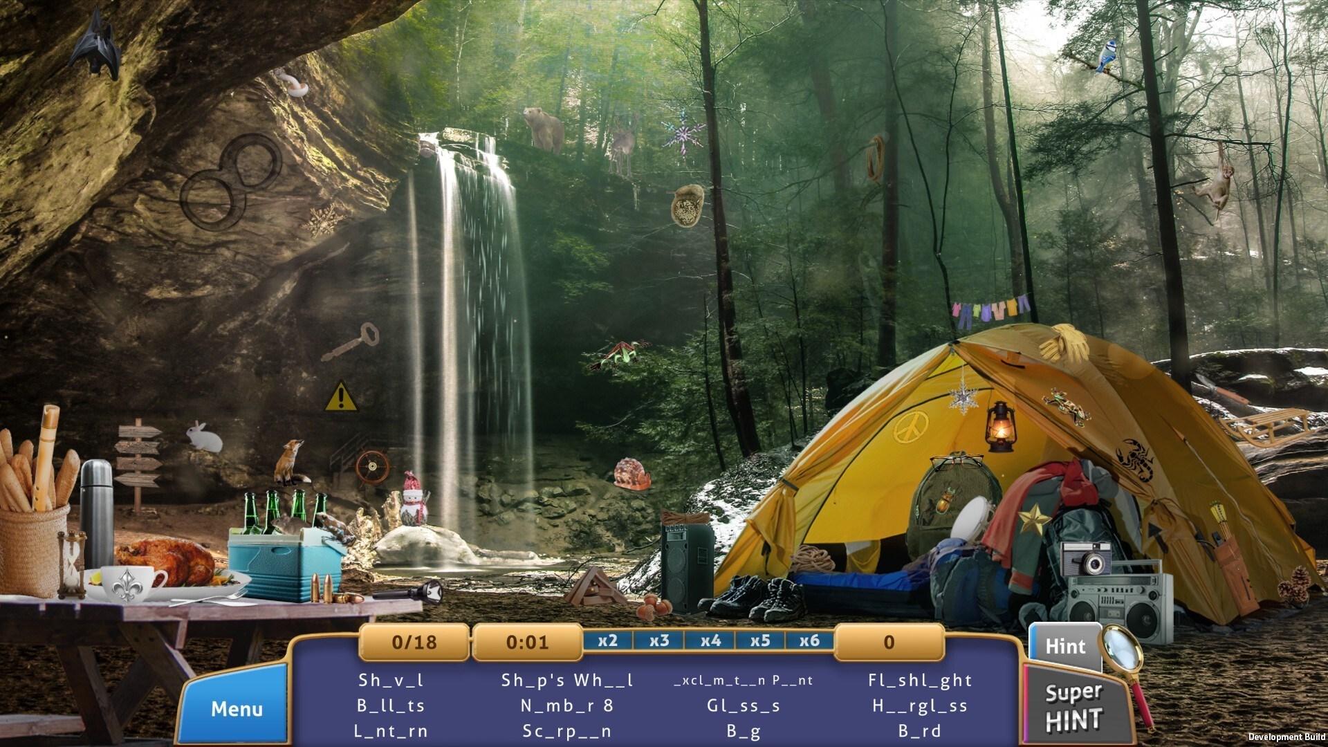 遊戲中的迷你遊戲介面，展示了除了尋物之外的多樣化玩法。