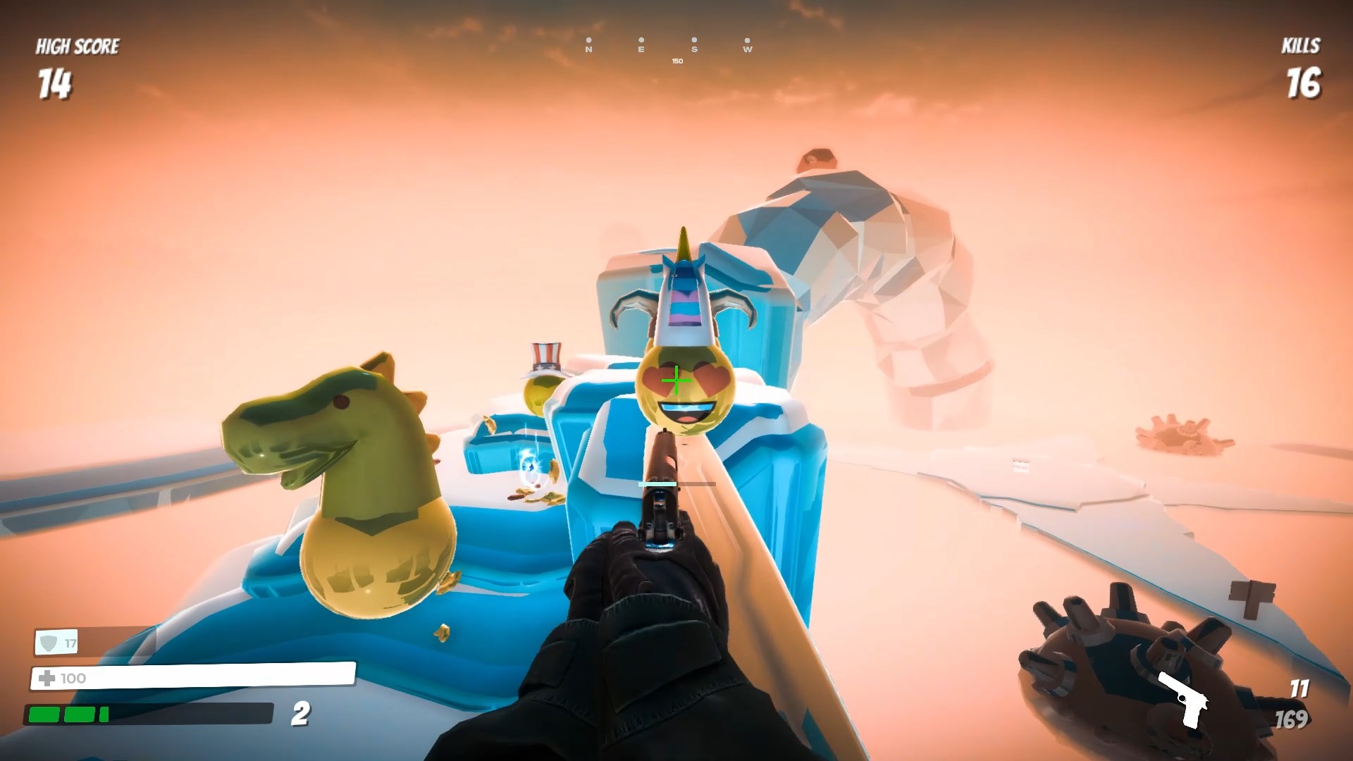 在太空場景中與表情符號戰鬥