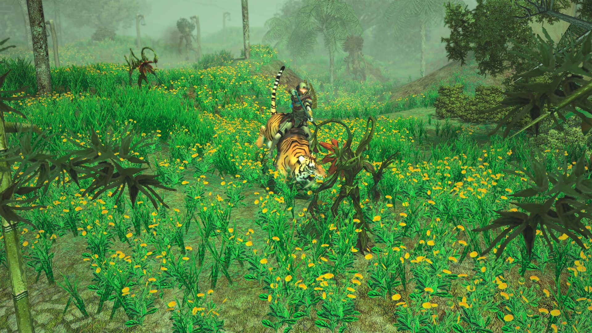 遊戲中的一個場景，展示了獨特的建築風格和環境細節。