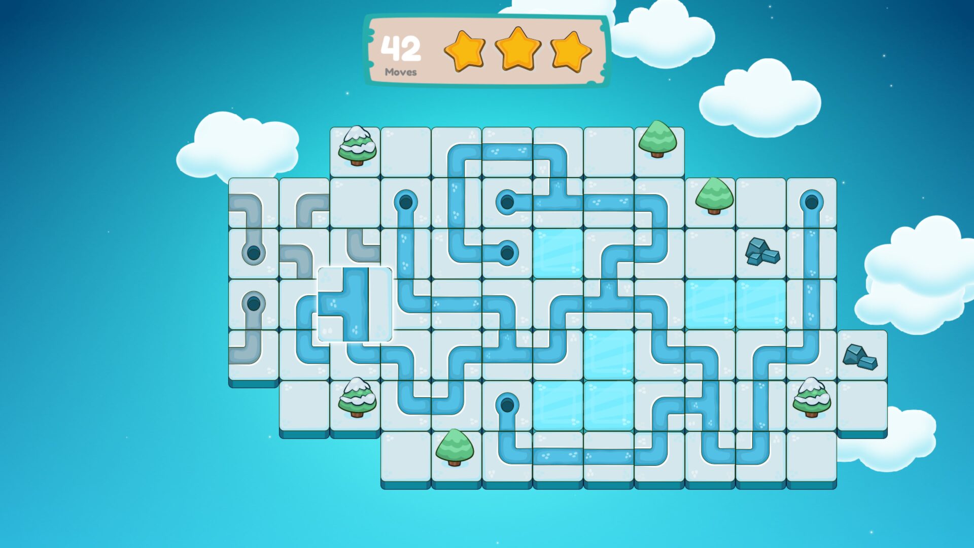 一個充滿生機的遊戲場景，綠意盎然，水流清澈。