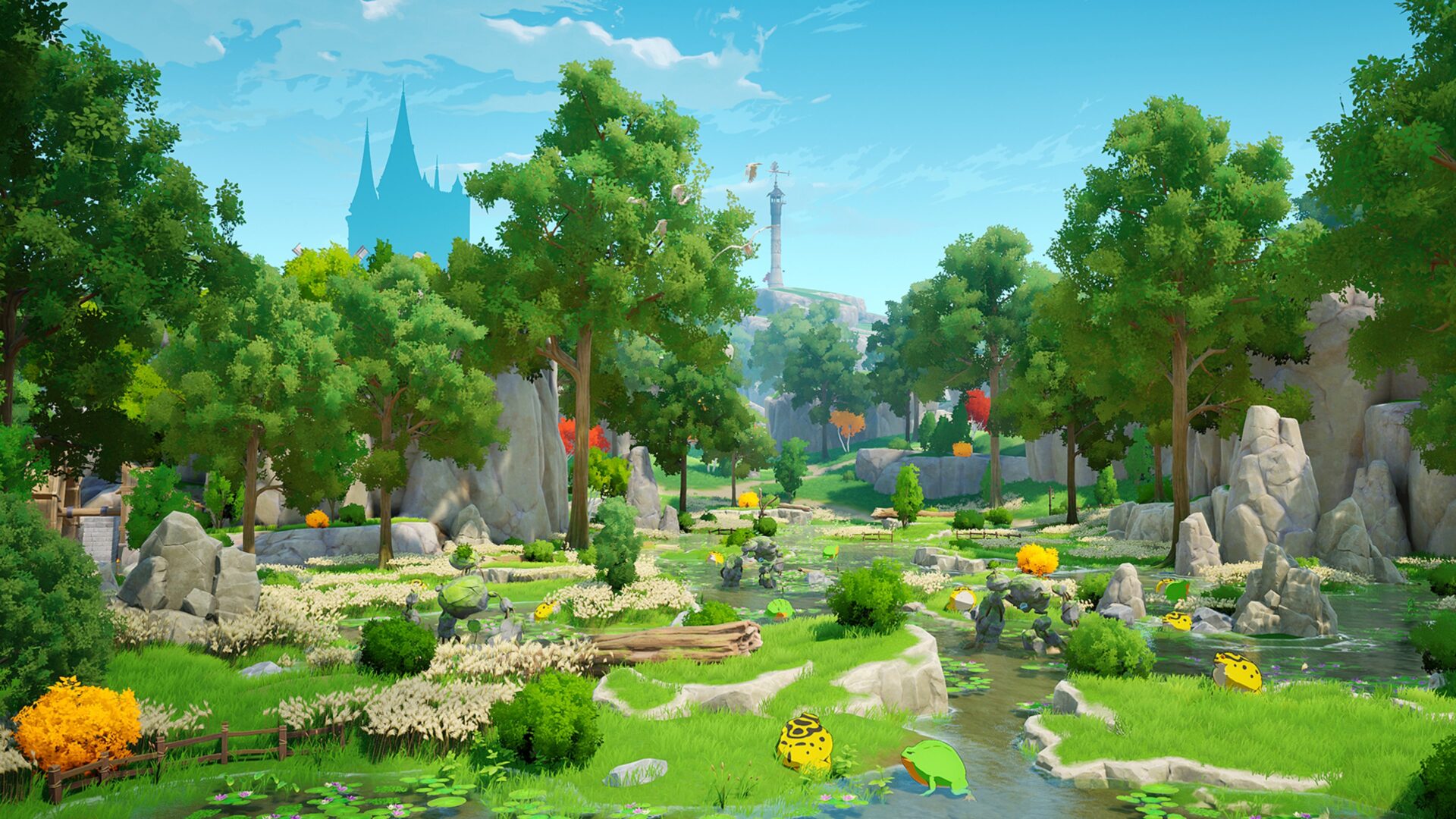 遊戲角色與美麗的風景