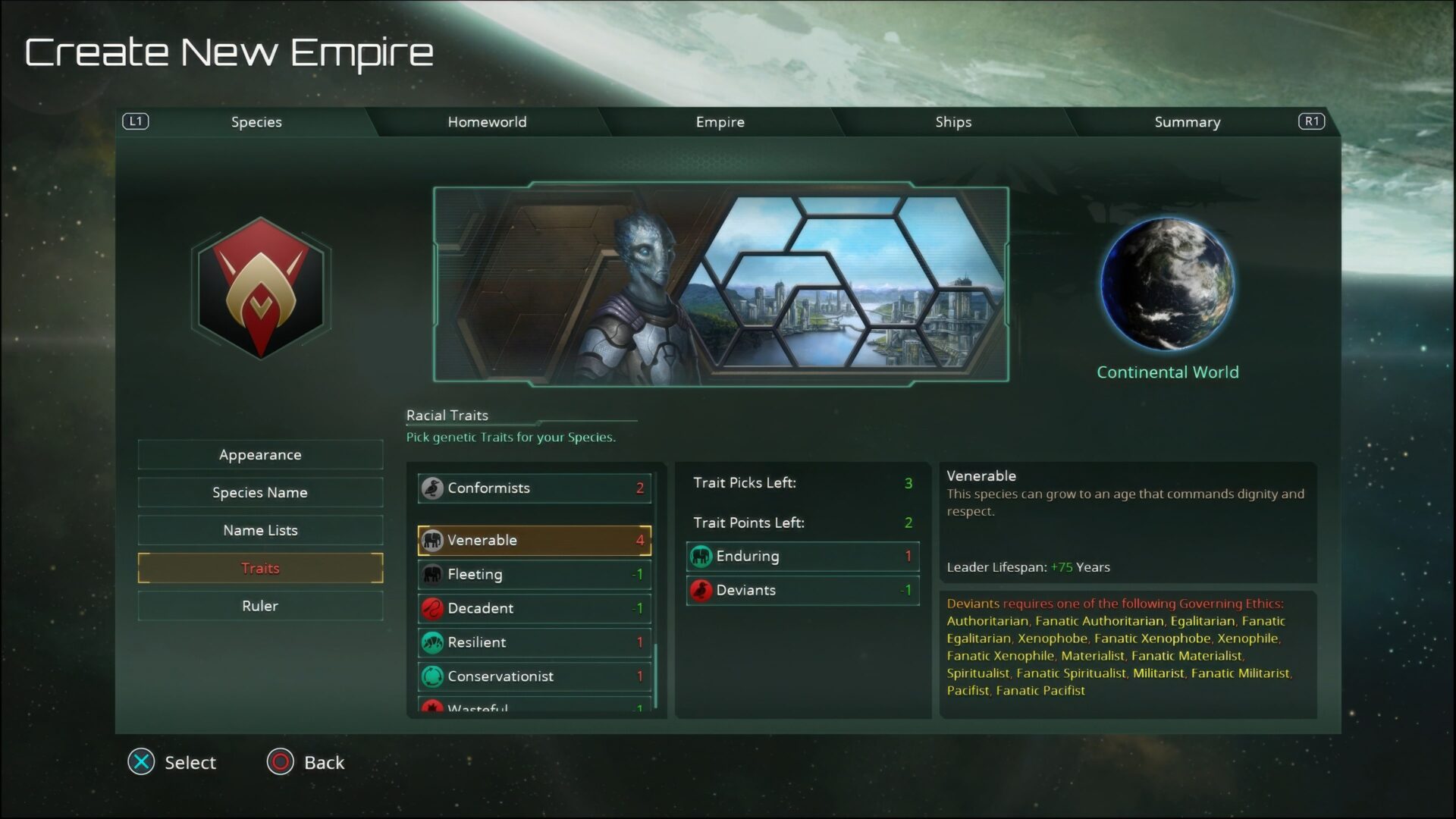 Stellaris 遊戲中的行星管理介面