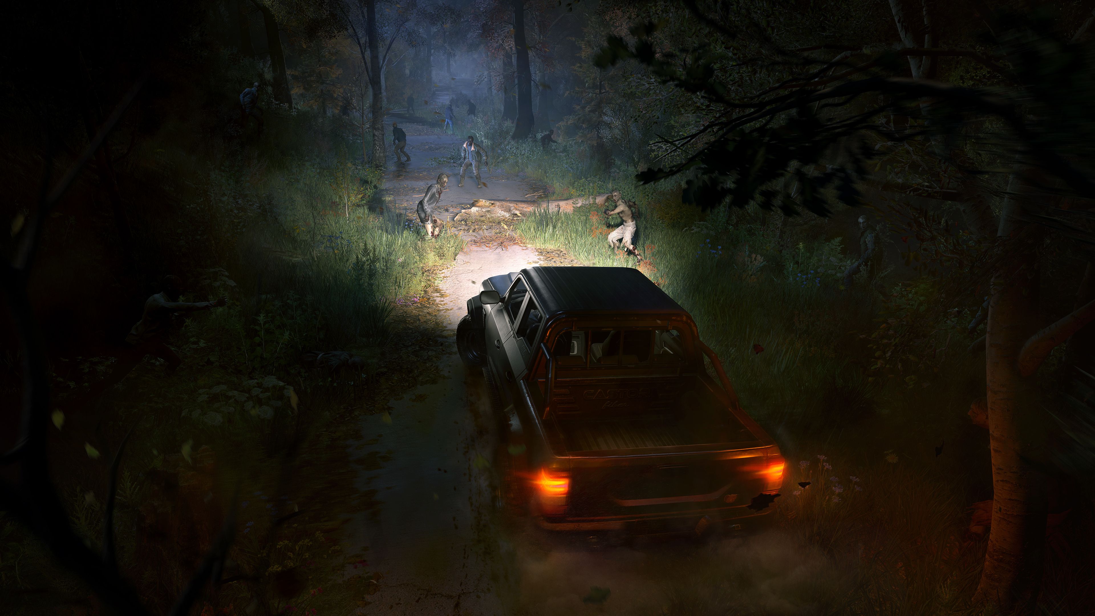 駕駛越野車衝撞殭屍