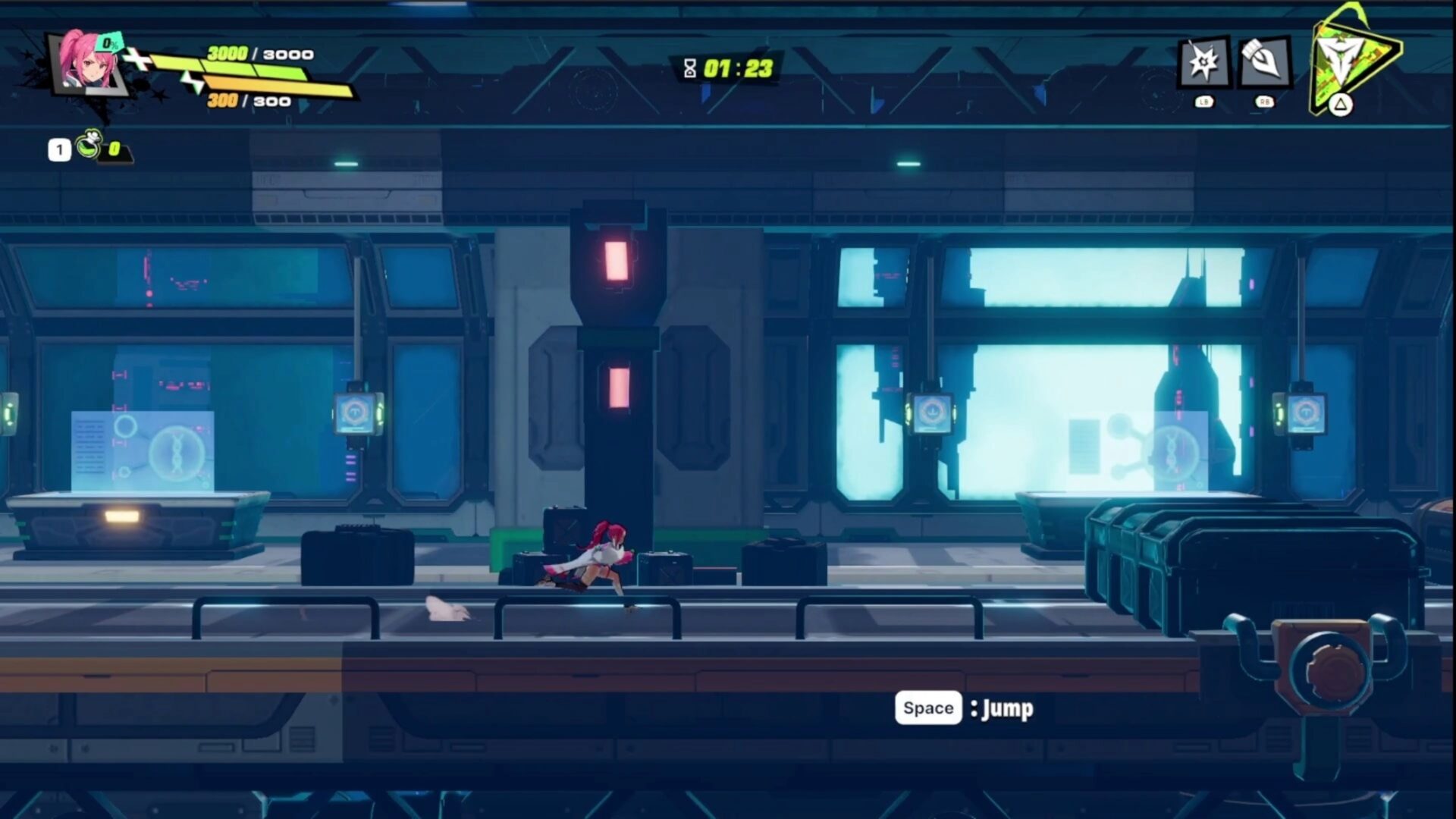 遊戲角色在一個充滿霓虹光影的場景中，展現了賽博氛圍。