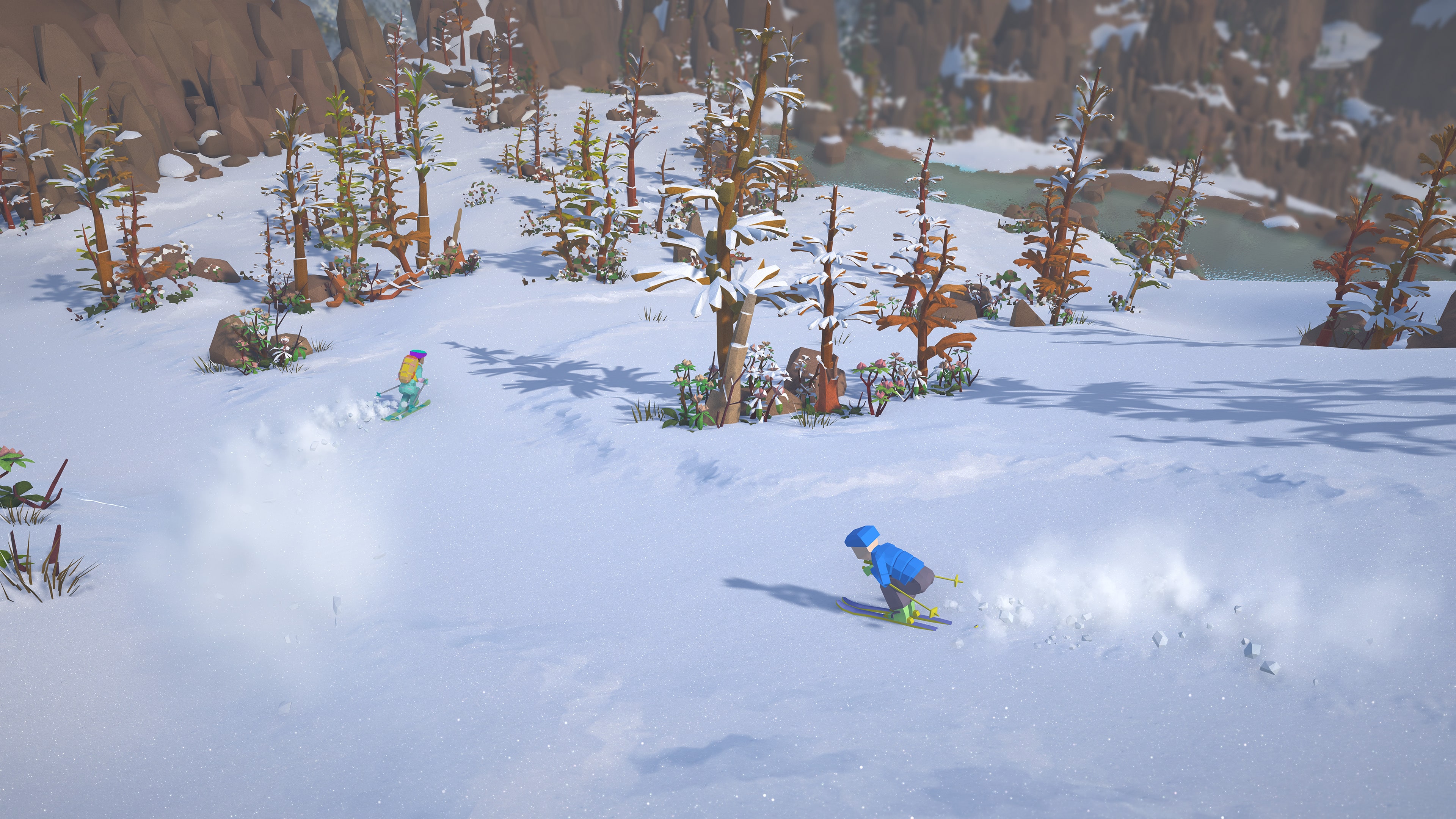 多名玩家一同在雪道上競速