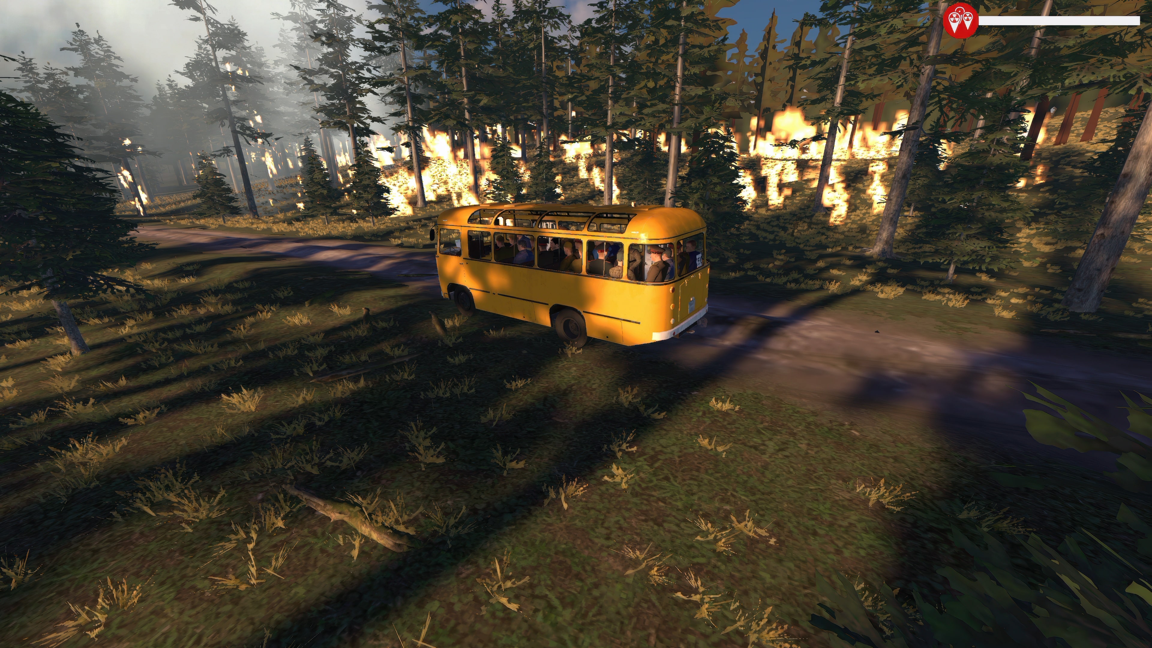 巴士行駛在崎嶇山路