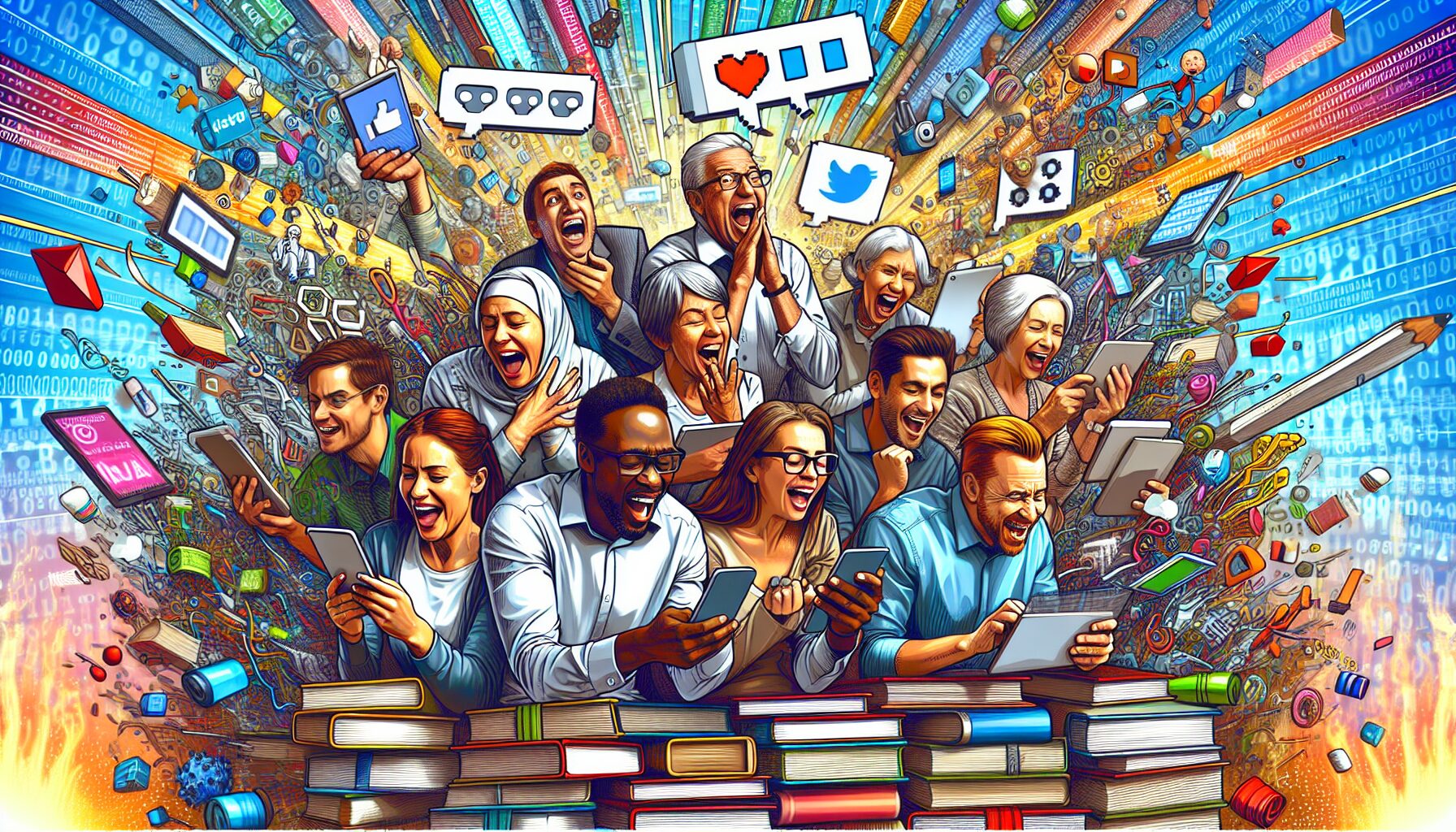 嘎嘎文學風格漫畫化插圖,主角橫掃敵手