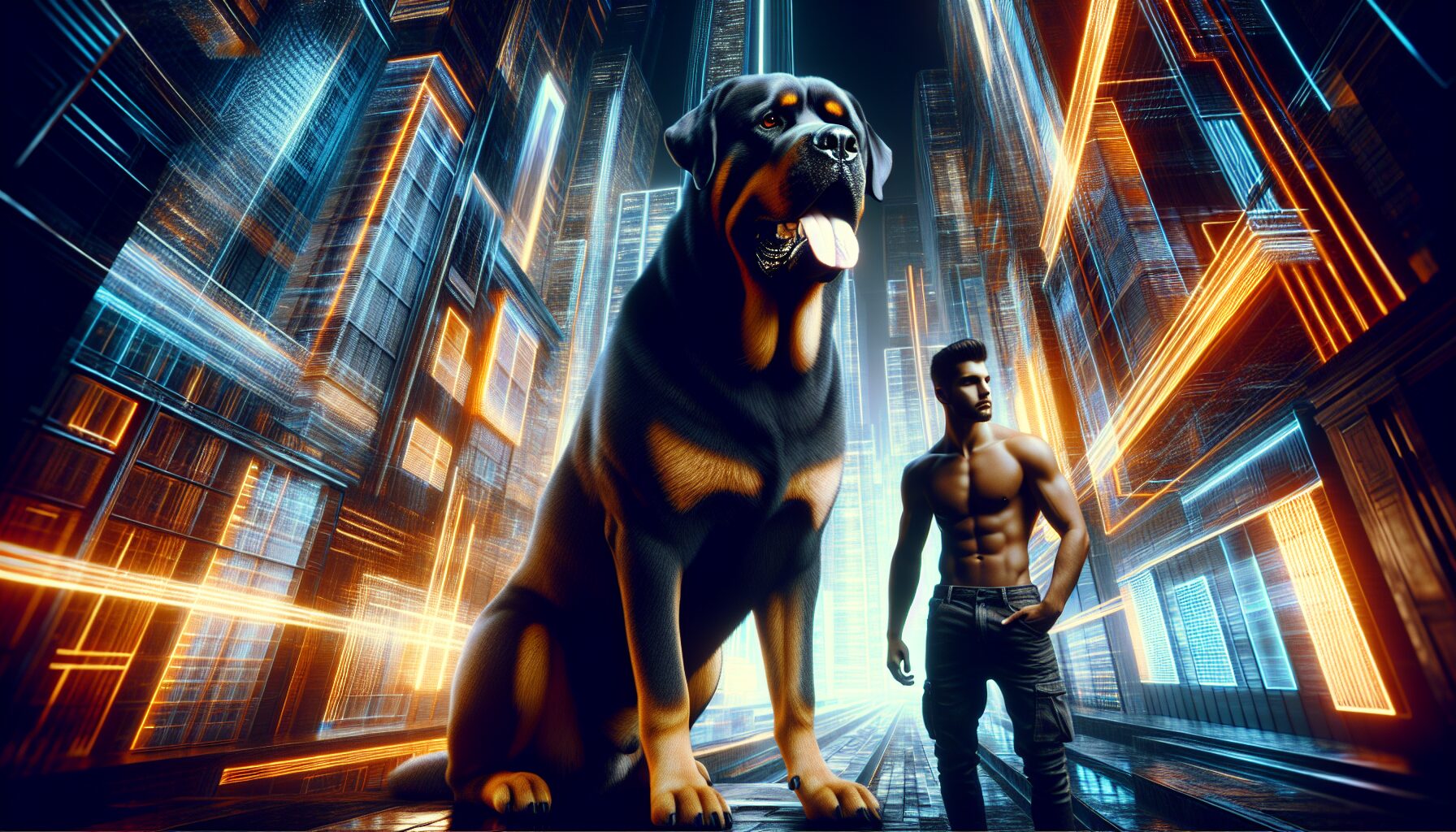 都市小說中獒犬陪伴主人身邊，無懼風雨，成為最佳拍檔