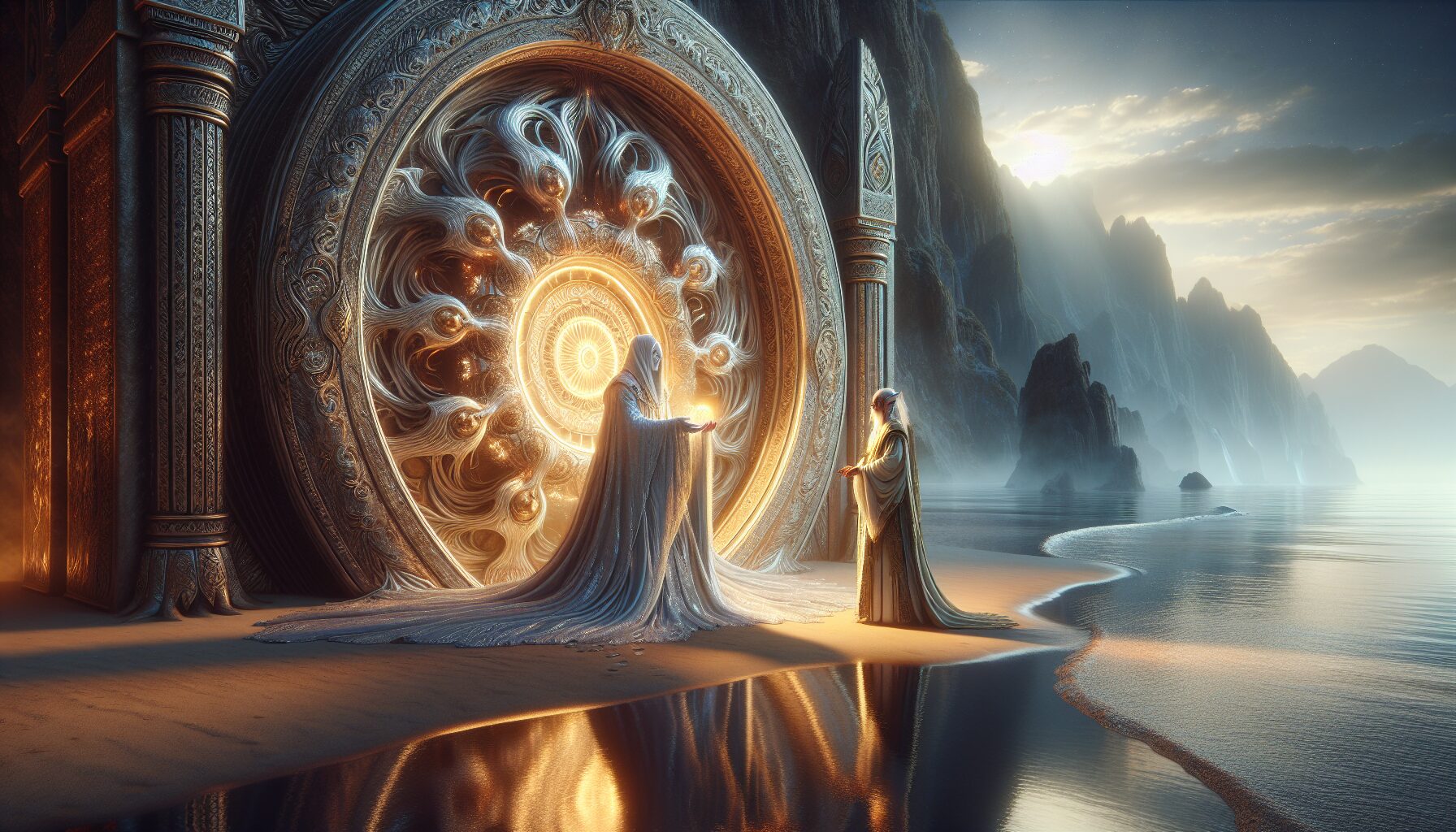 甘道夫於維林諾的形象，象徵神話起源與火之戒傳承