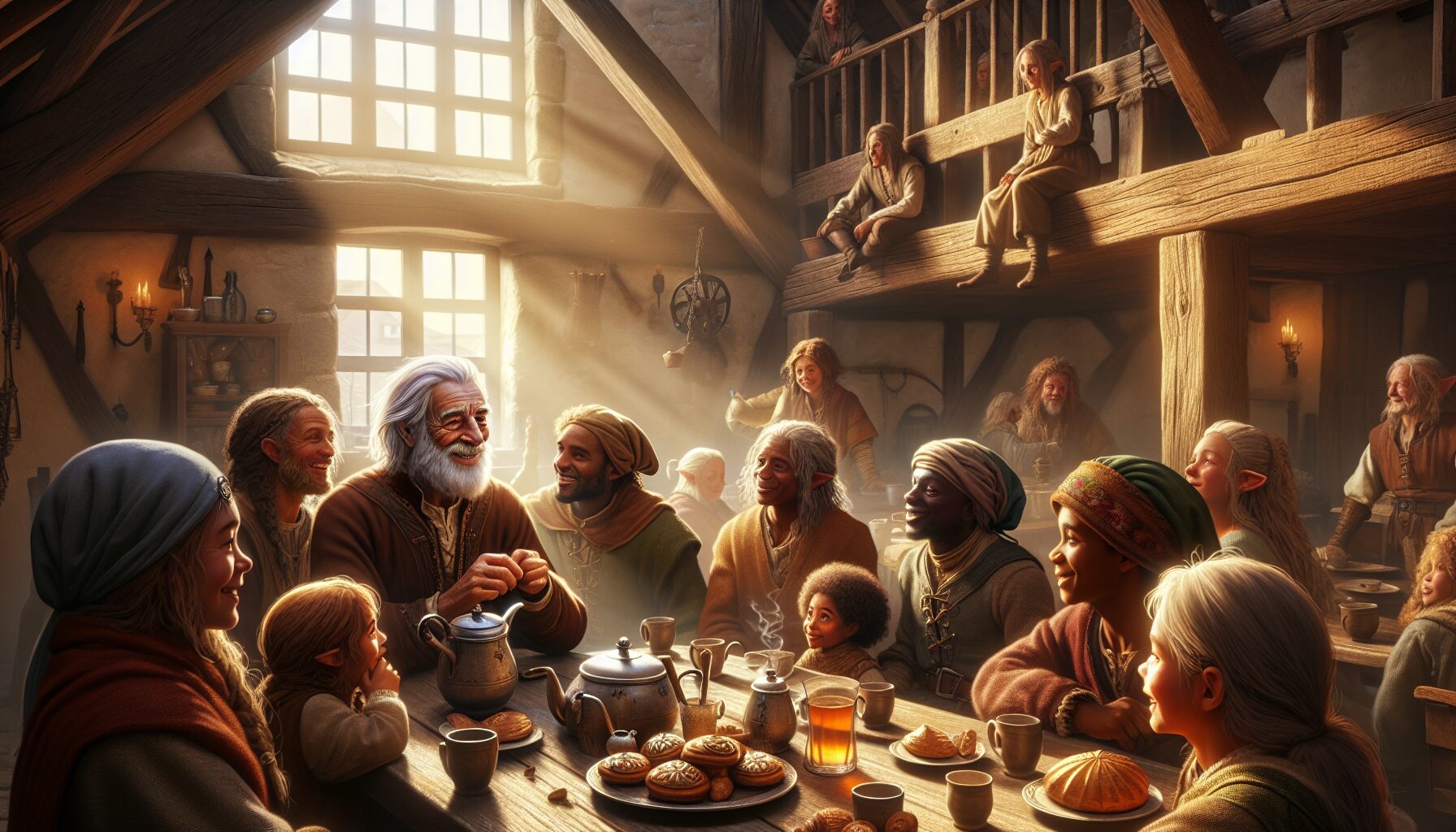 甘道夫與皮聘、哈比人在樹林或夜宴時展現溫情一面