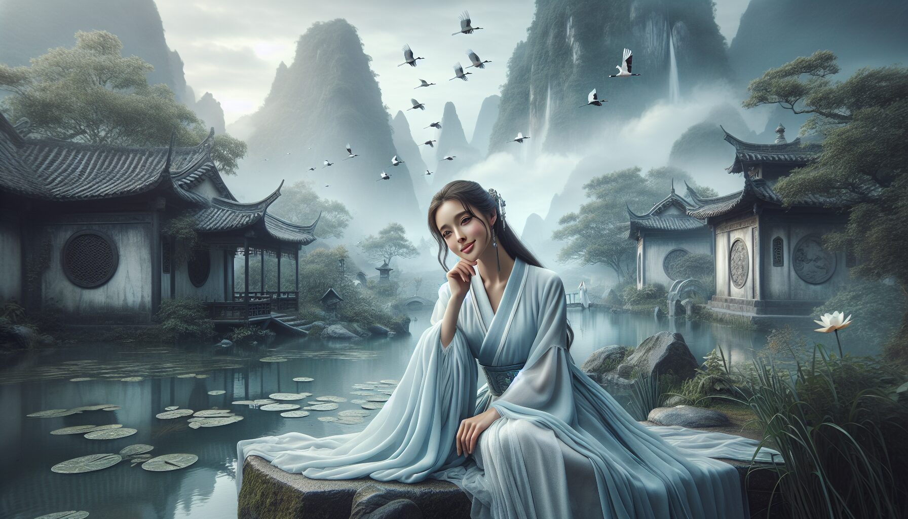 王影璐古裝造型劇照,清新脫俗搭配自然表演呈現修真風格