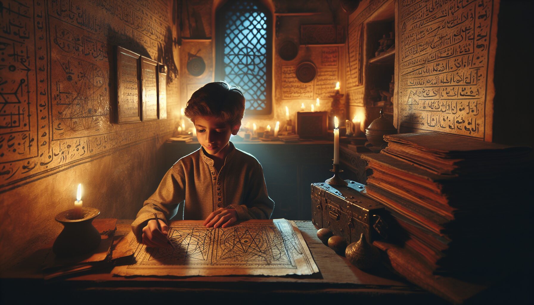 修仙世界市井場景與角色細膩生活插畫