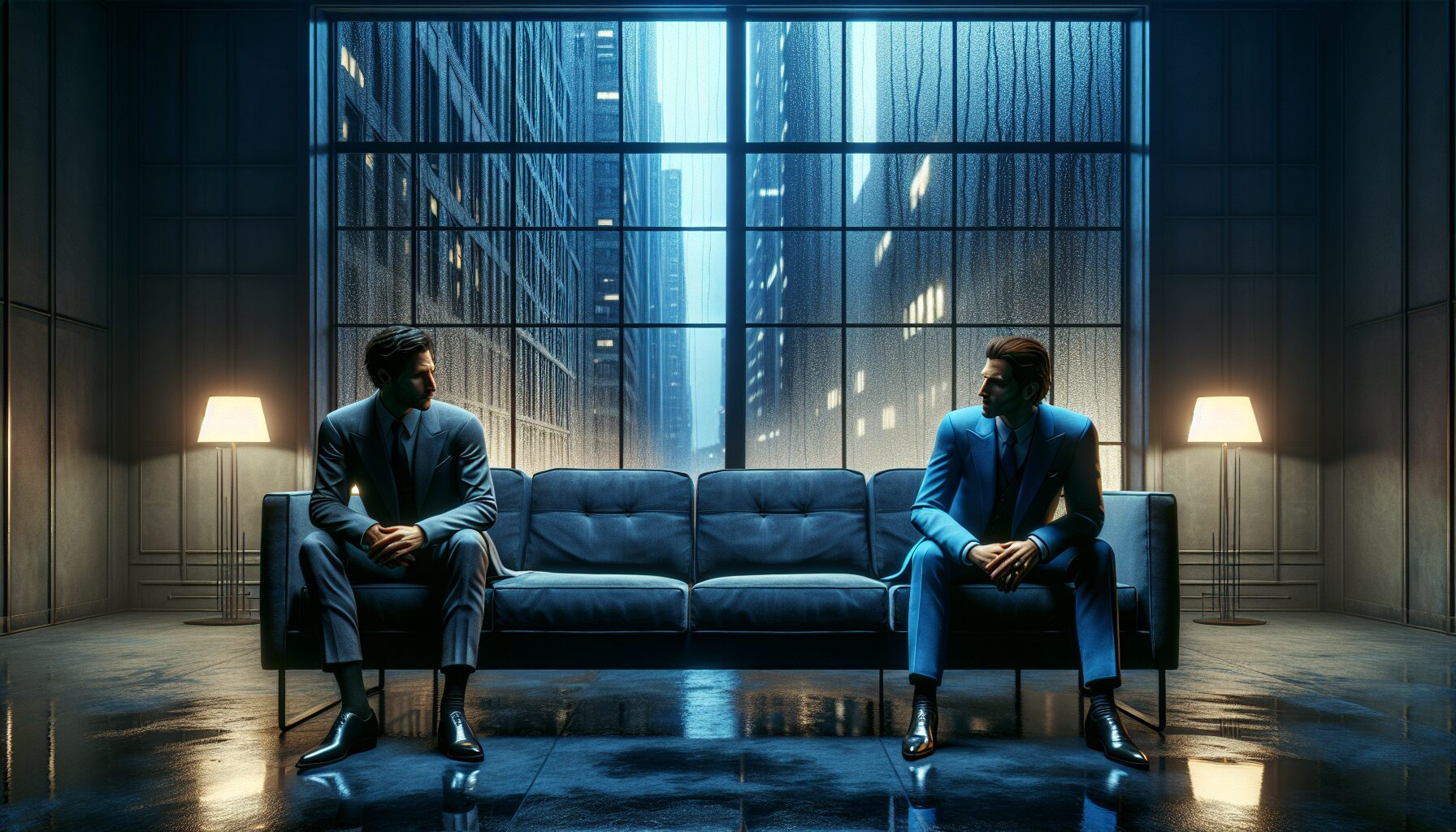 成年人文學關係插畫，體現靛色情感糾葛