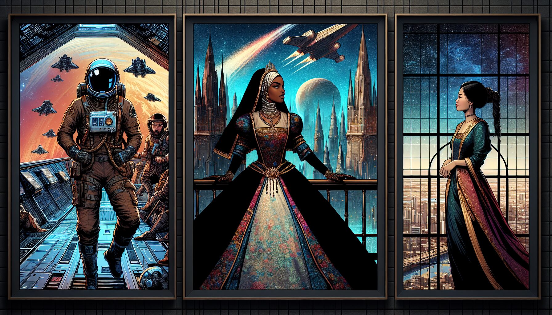 不同題材小說中林雪角色的多元形象集合構圖