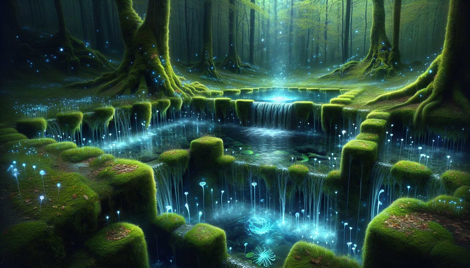 小說中泉水意象的幻想插圖