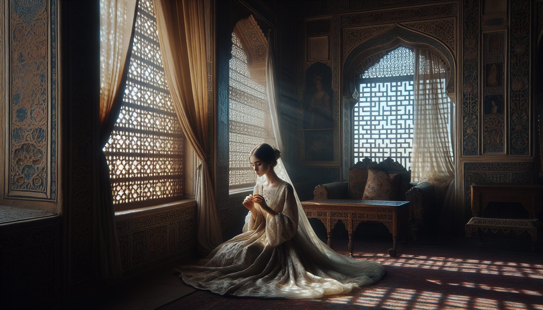 竇昭前世家庭與命運寫照——氛圍感插畫