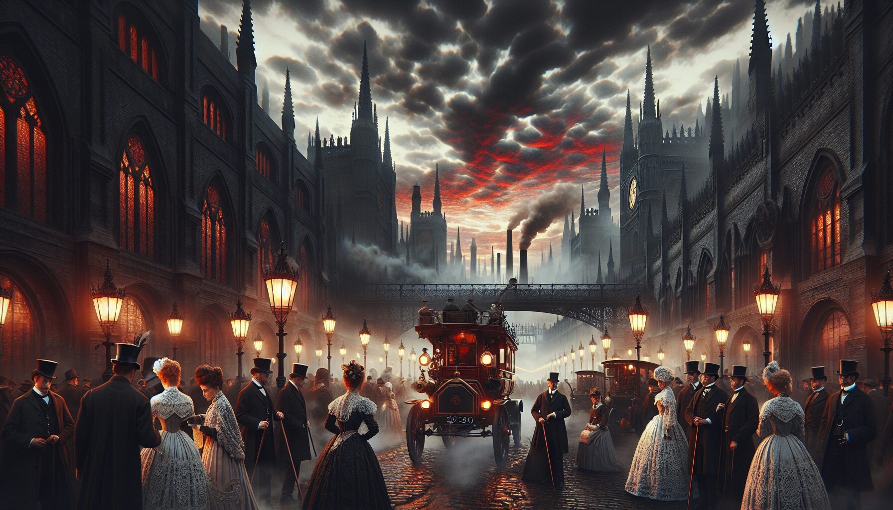 《詭秘之主》主角與神秘封印物相遇的場景，蒸汽與詭異交融