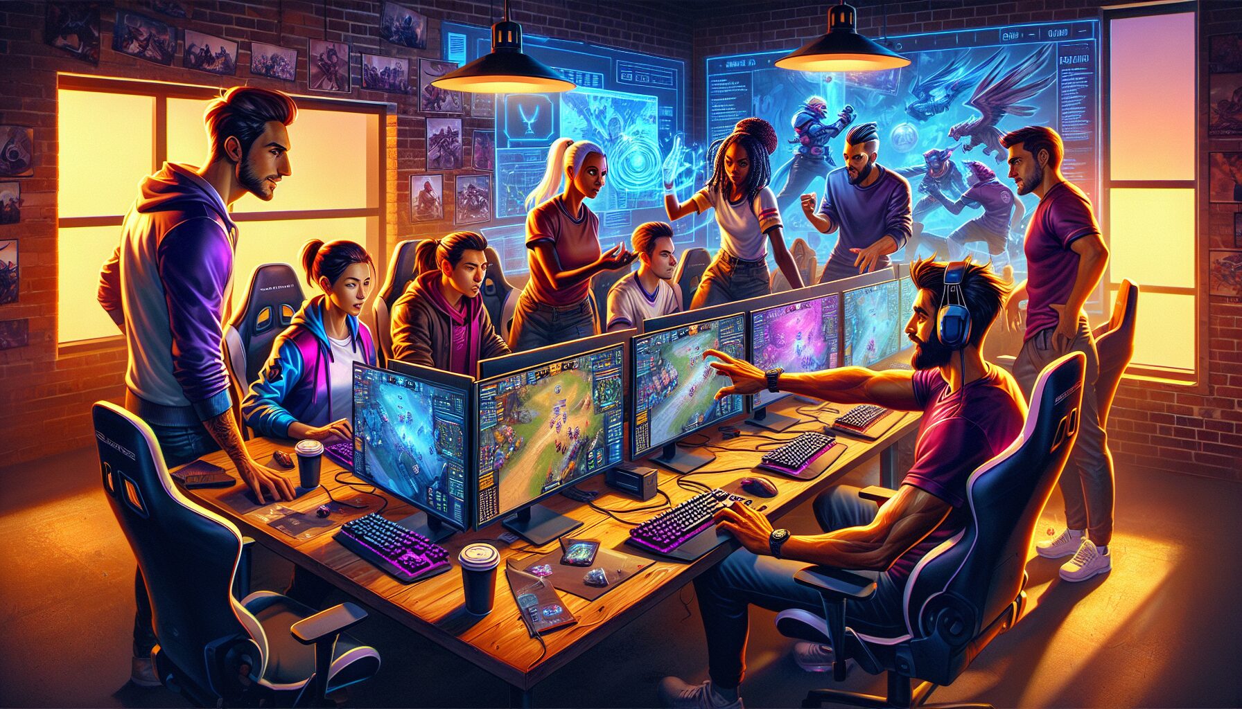 電競小說書籍與電競場館融合氛圍感圖