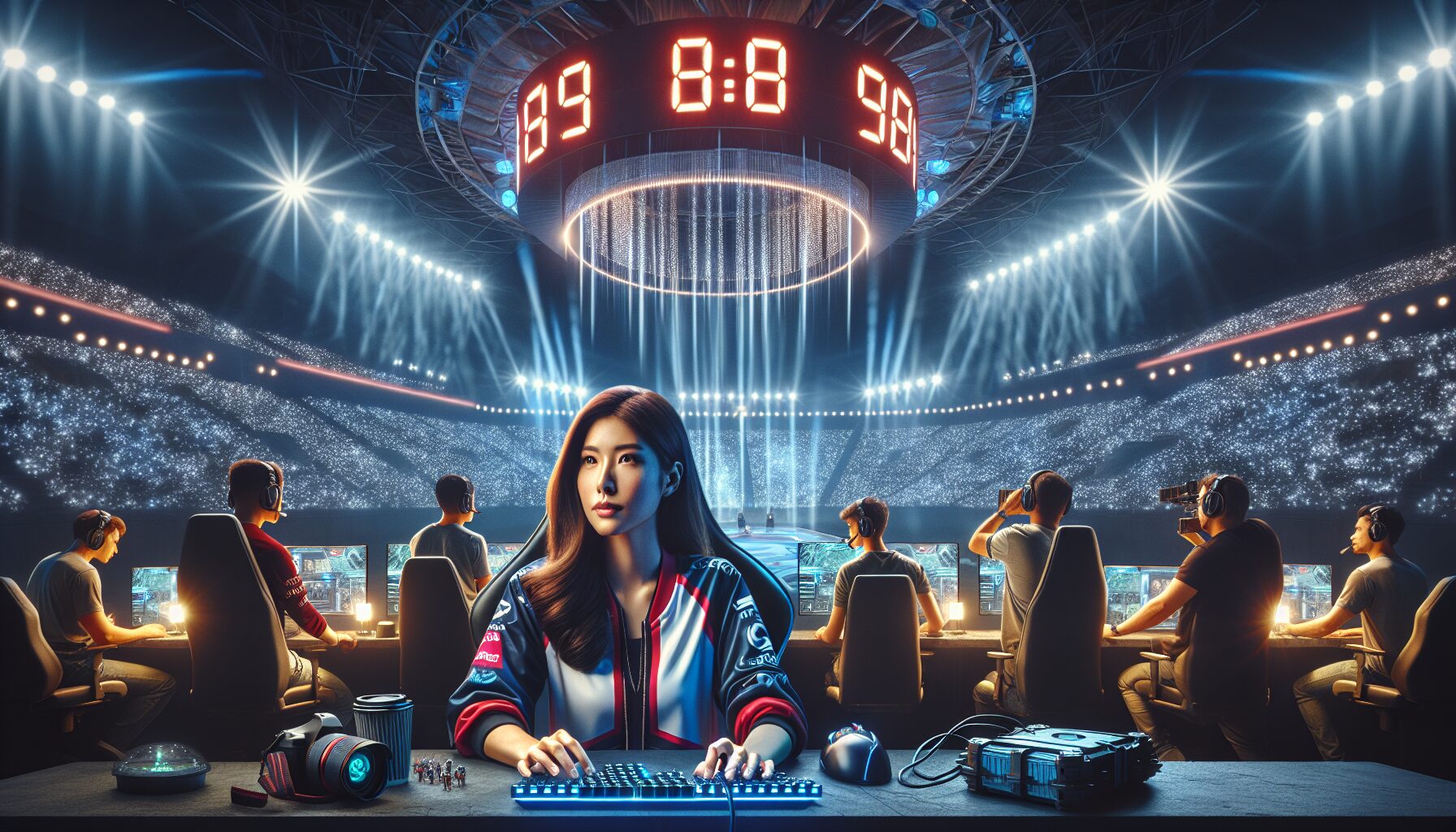 緊張刺激的電競賽場比拼瞬間