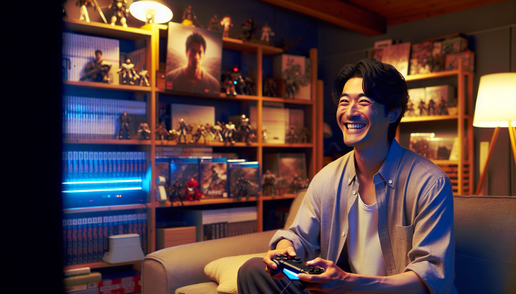 中村悠一為遊戲角色錄音工作照