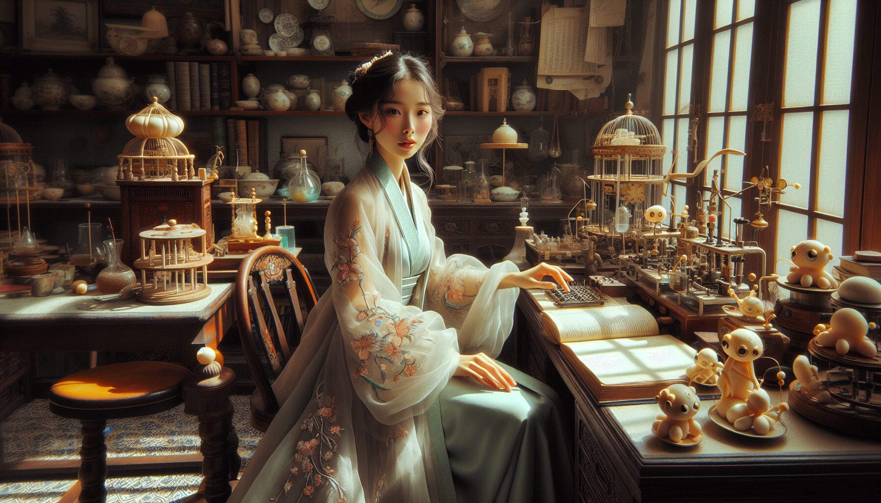 阮梅與模擬宇宙開發團隊的互動畫面,彰顯她的科研身份