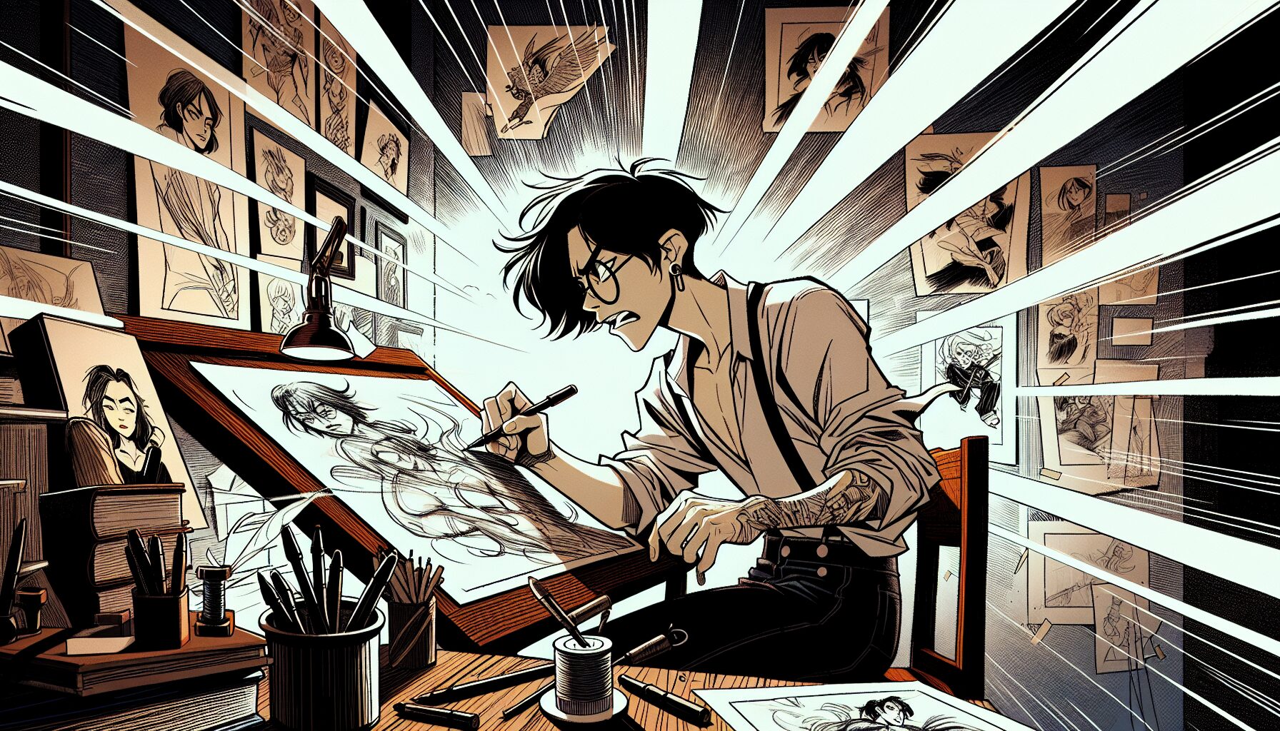 鈴木祐斗繪製的坂本日常漫畫分鏡原稿