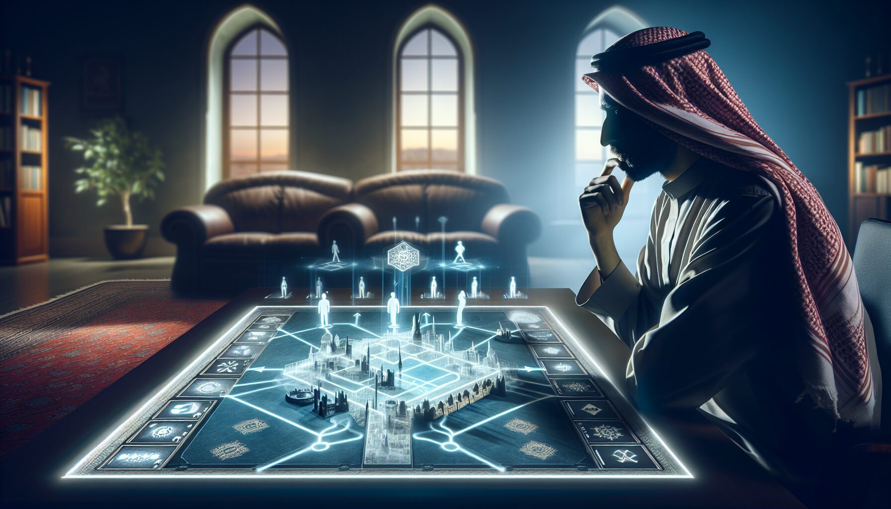 賽場上發牌員制裁和牌局觀察分析圖，玩家進行彈性轉陣