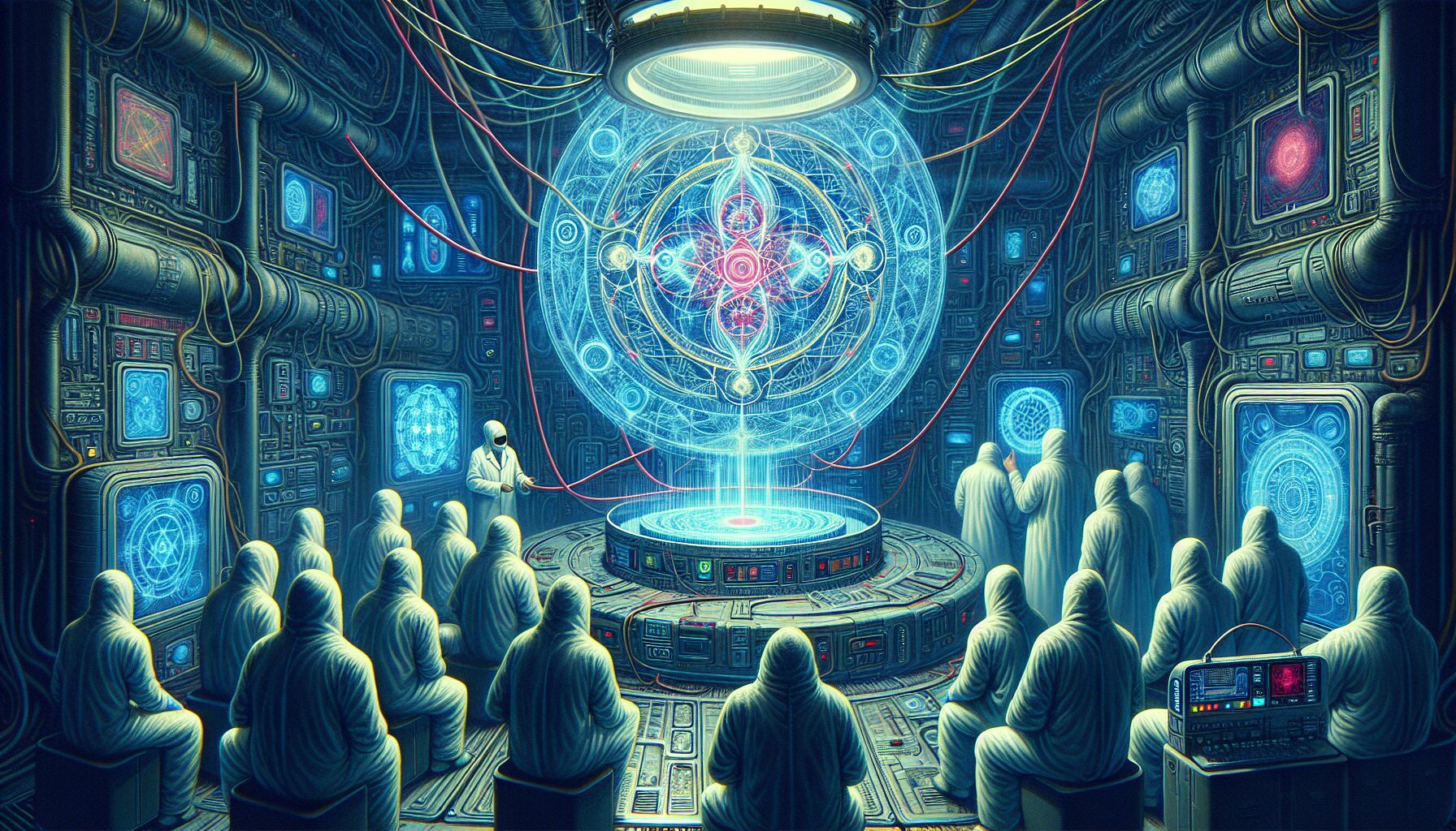 沈謐日常與世界動盪的黑色幽默對比插畫