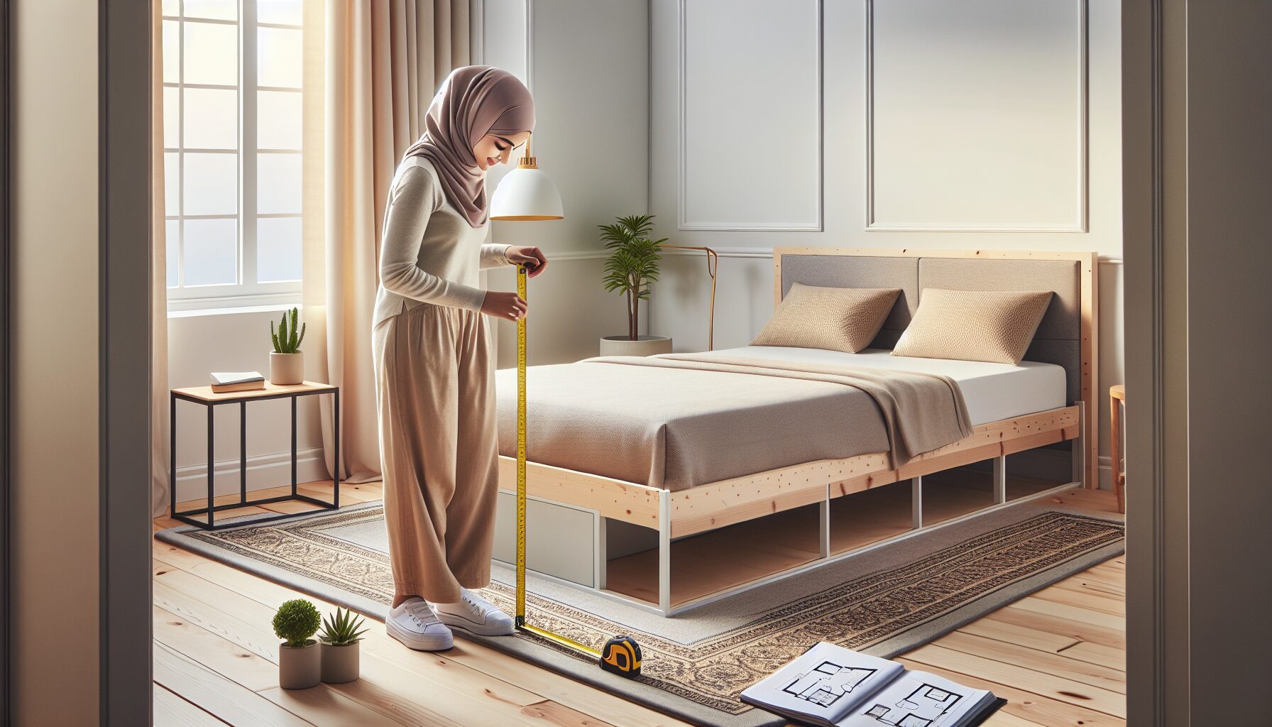 臥室現場丈量規劃掀床擺放配置