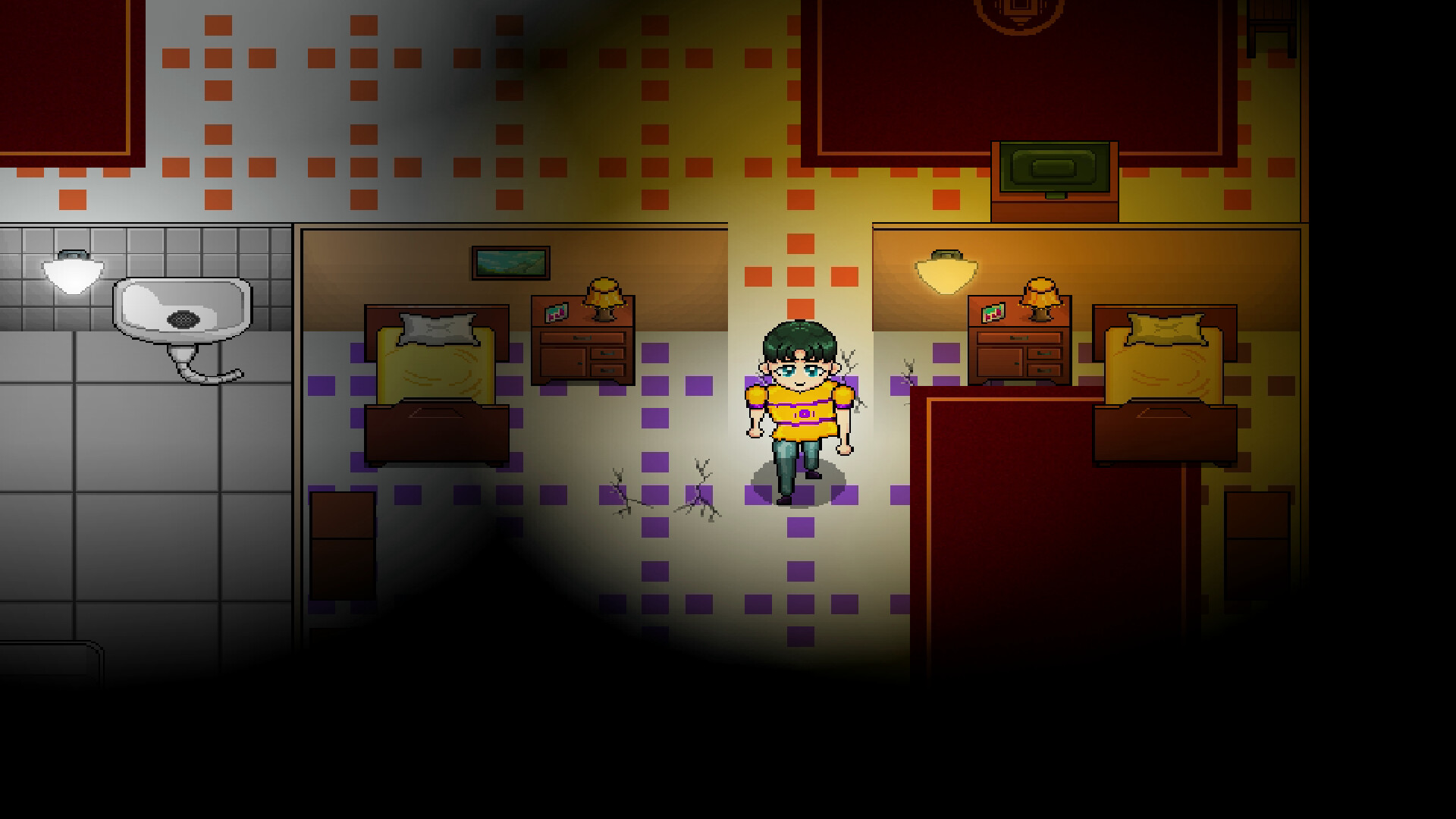 2D生存恐怖像素遊戲新作《鬧鬼之地》Steam上架!探索B.E.H.飯店的超自然迷宮