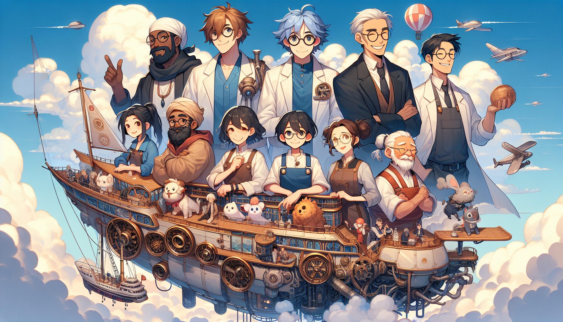 昇龍伏特攻擊隊與船長皮卡丘帶領主角群