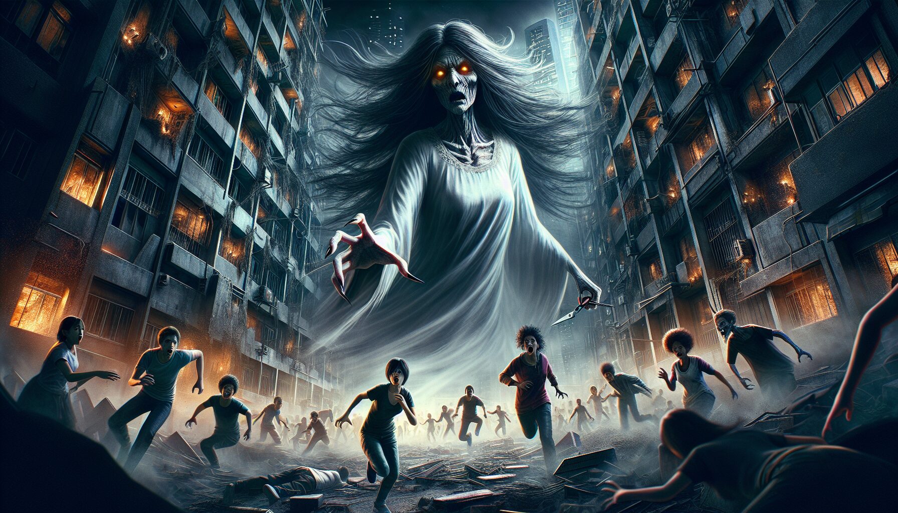 遊戲化小說中裂口女作為副本Boss的形象設定插圖