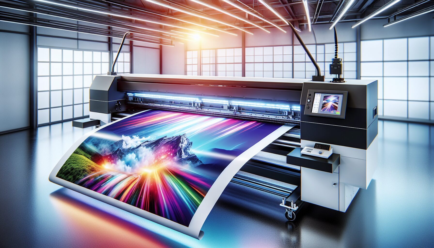 工廠師傅進行立牌UV直噴印刷與切割製程