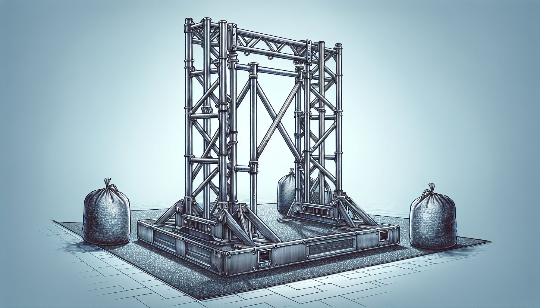大型立牌背面的鐵製腳架細節實例