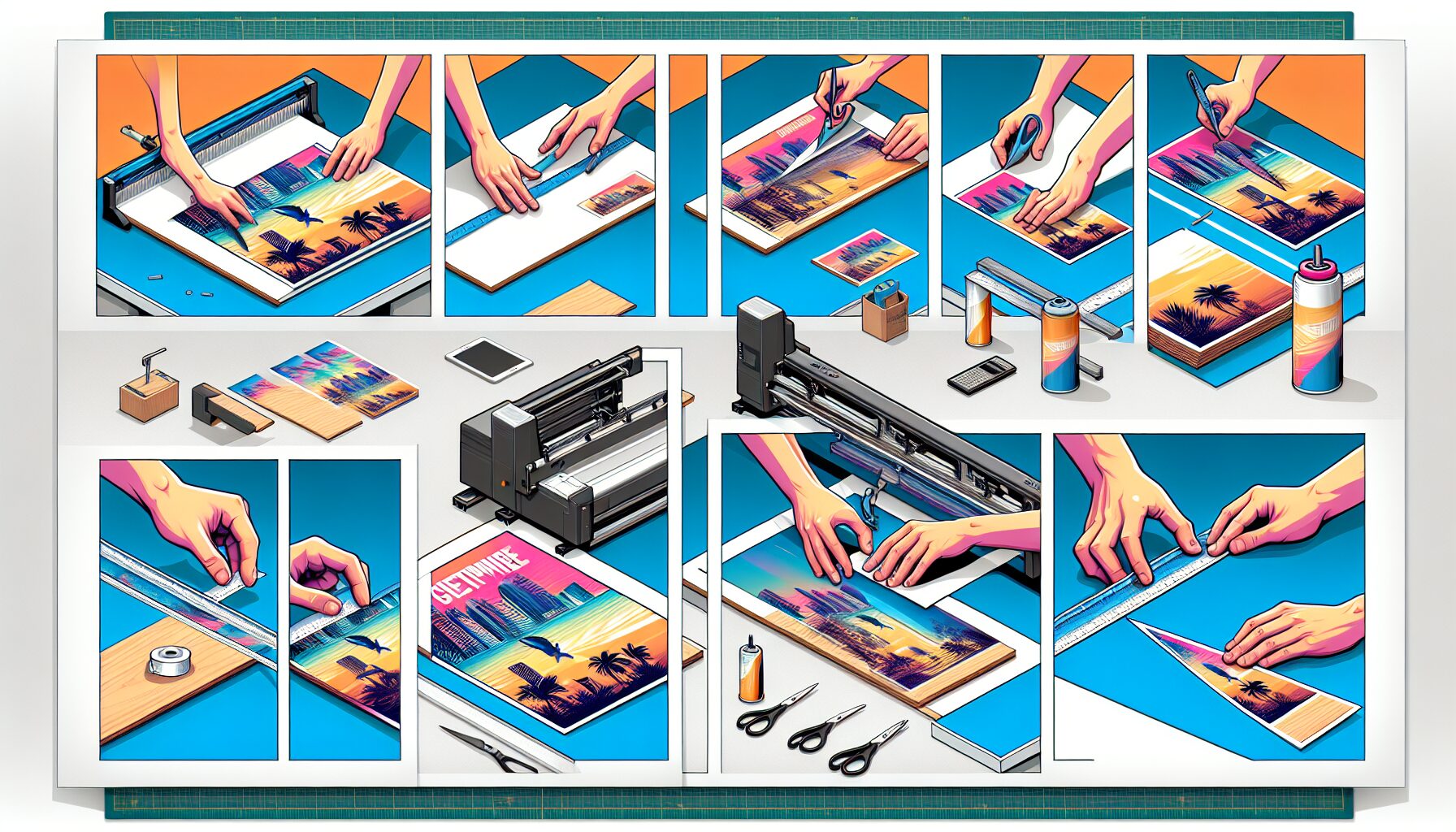 傳統貼膜裱板製作立牌過程細節圖