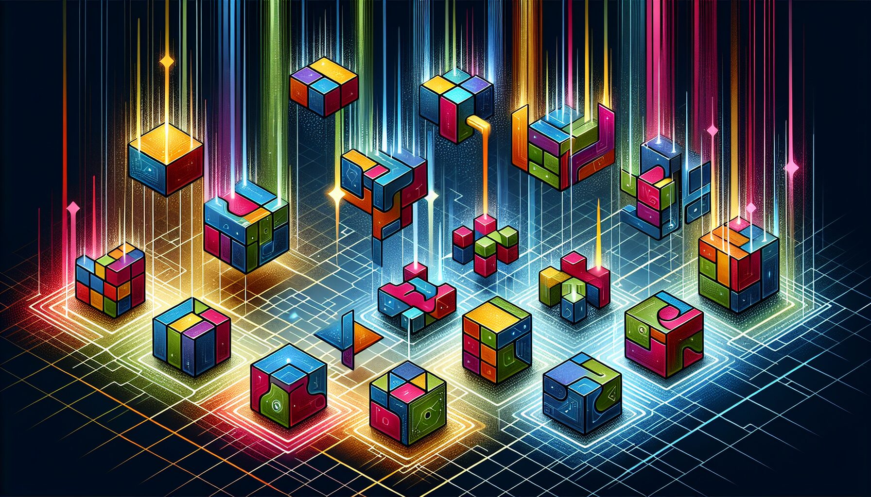 俄羅斯方塊核心玩法示意