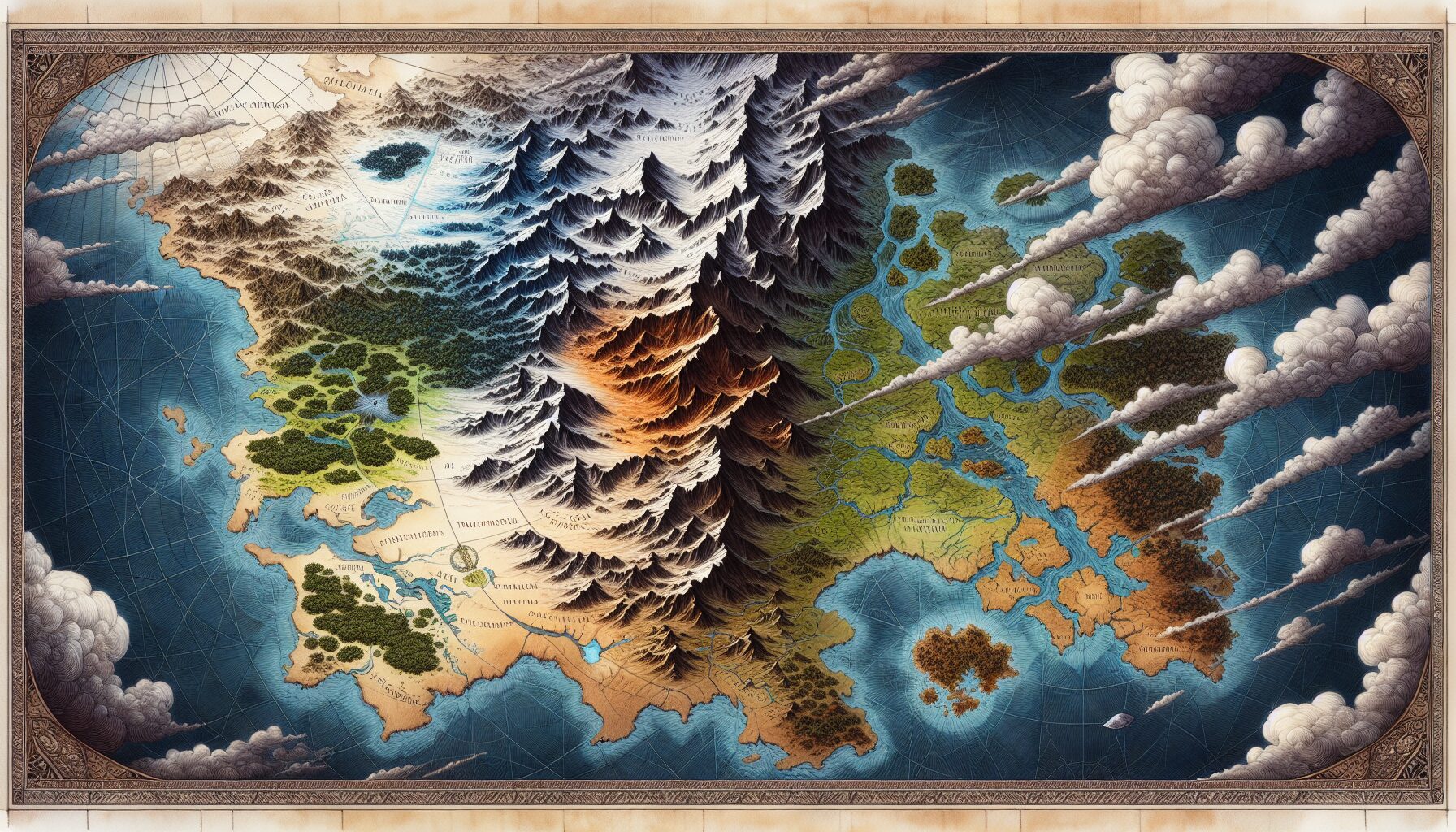 紫川各勢力分布地圖，呈現西川大陸全貌